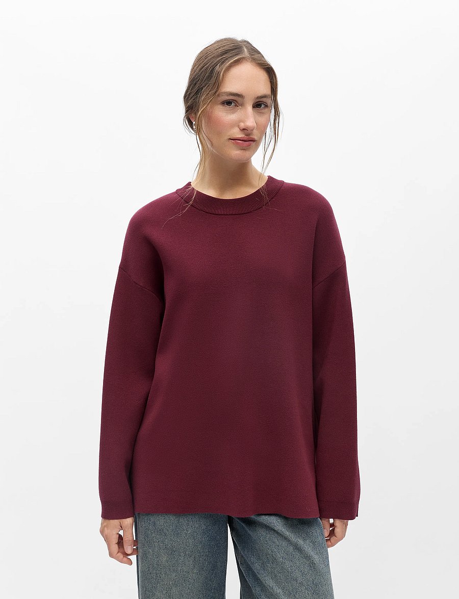 Object - OBJREYNARD L/S LO KNIT PULLOVER NOOS - pullover - windsor wine - 3