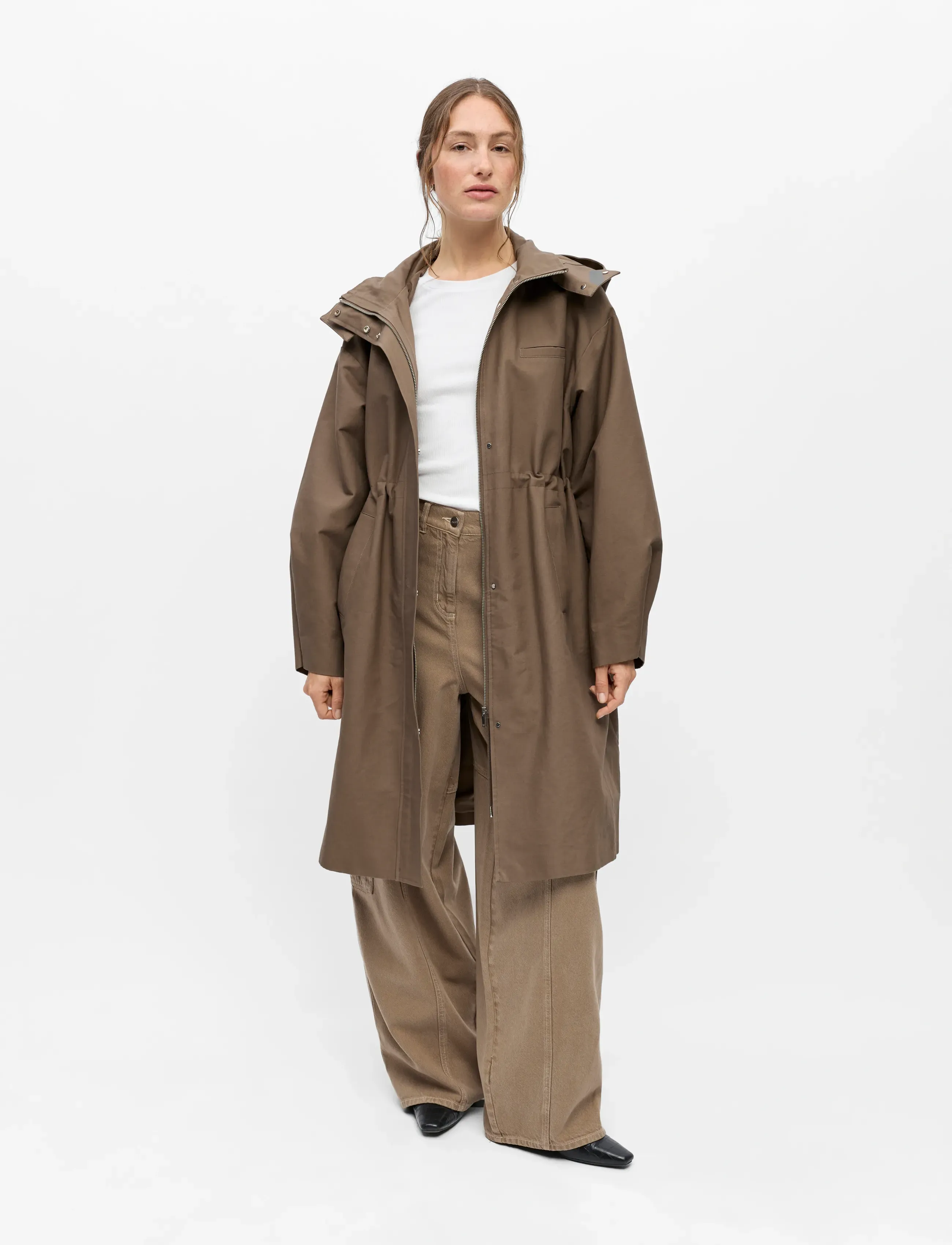Object - OBJGERDA L/S LO LONG COAT NOOS - lette frakker - morel - 3