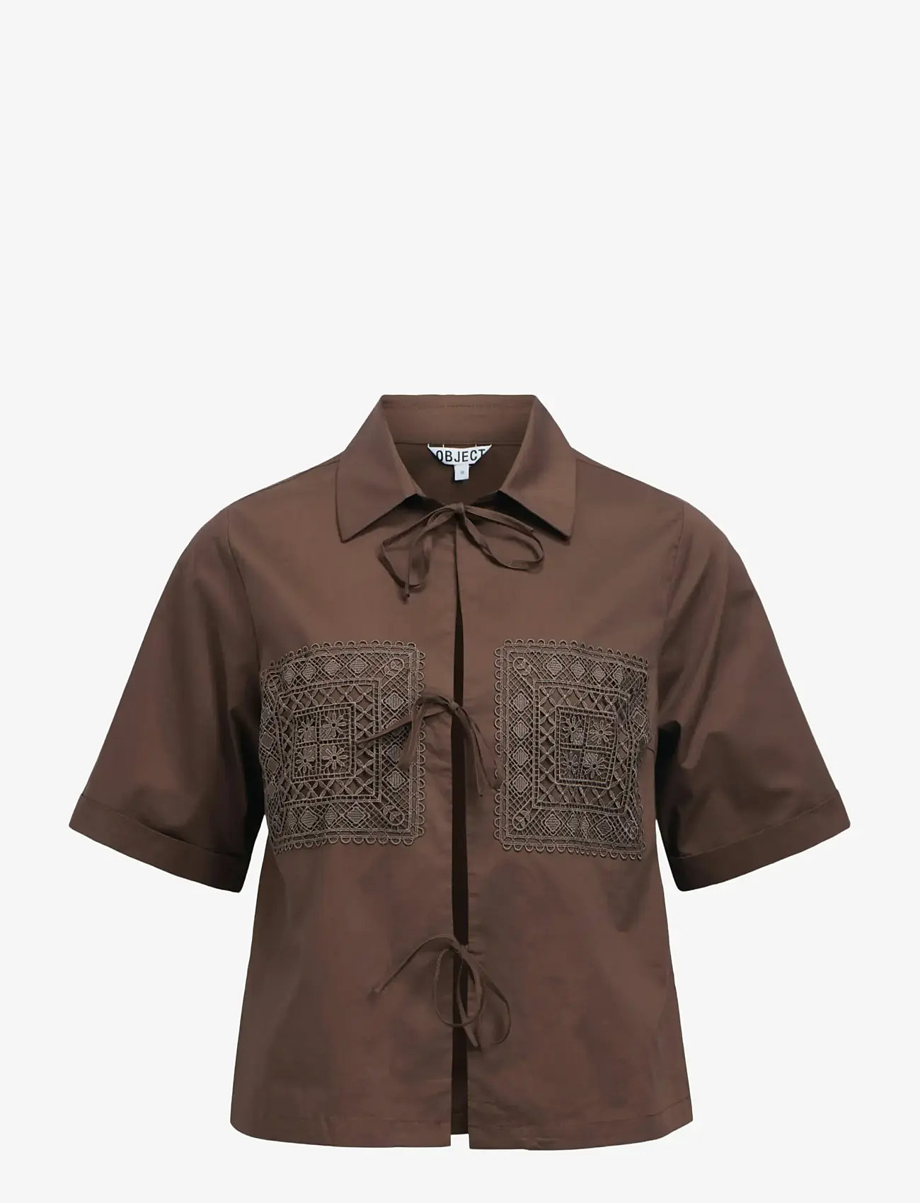 Object - OBJDIDDE HOPE 2/4 RE SHIRT 145 - kortærmede skjorter - seal brown - 1
