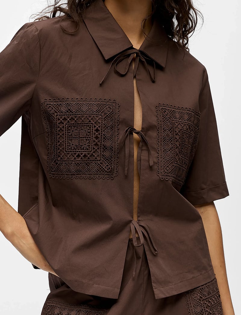 Object - OBJDIDDE HOPE 2/4 RE SHIRT 145 - kortærmede skjorter - seal brown - 3