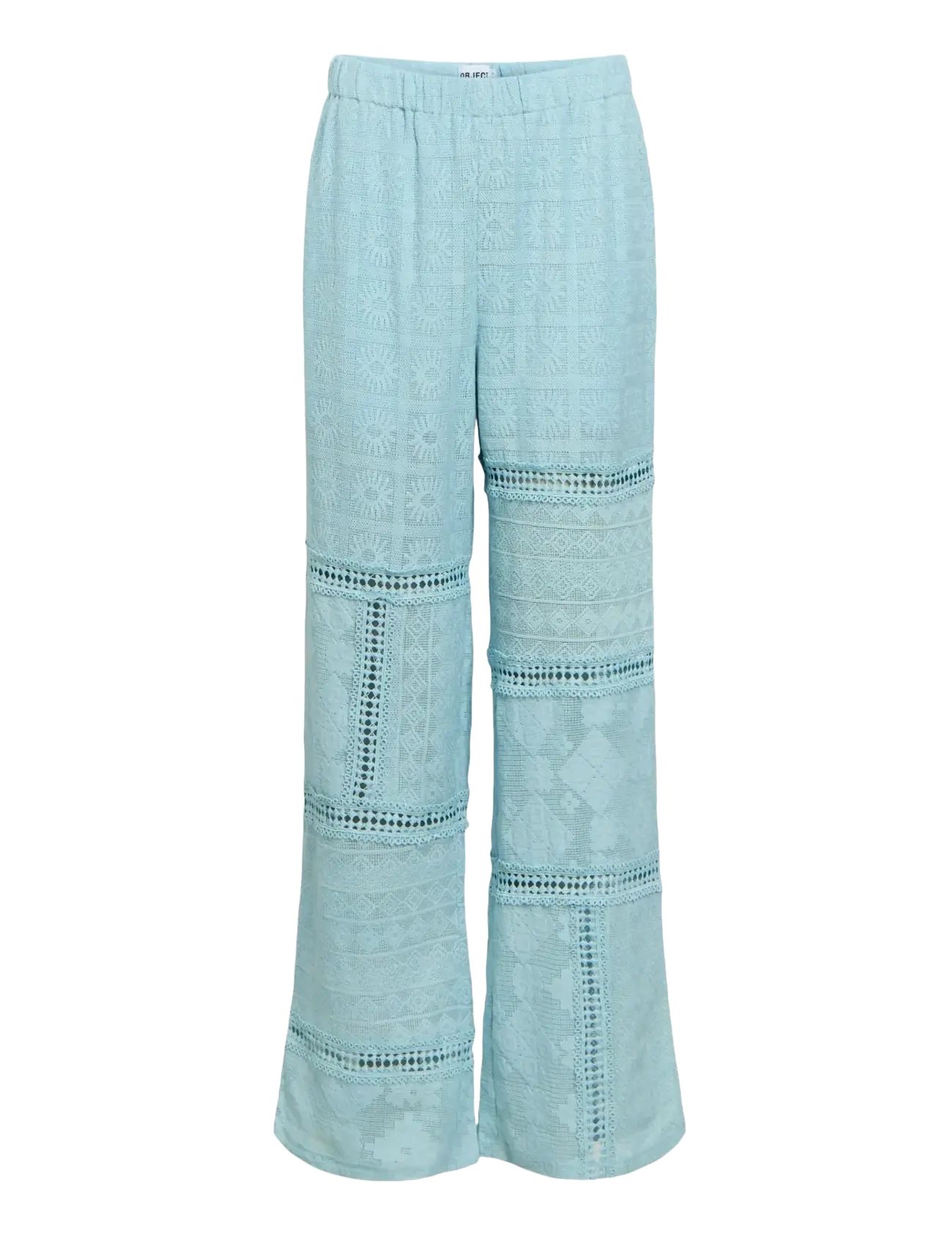 Object Objmiona Mw Wide Pant 145, Kvinder, Hæklede Vide Bukser, Blå, Str: M