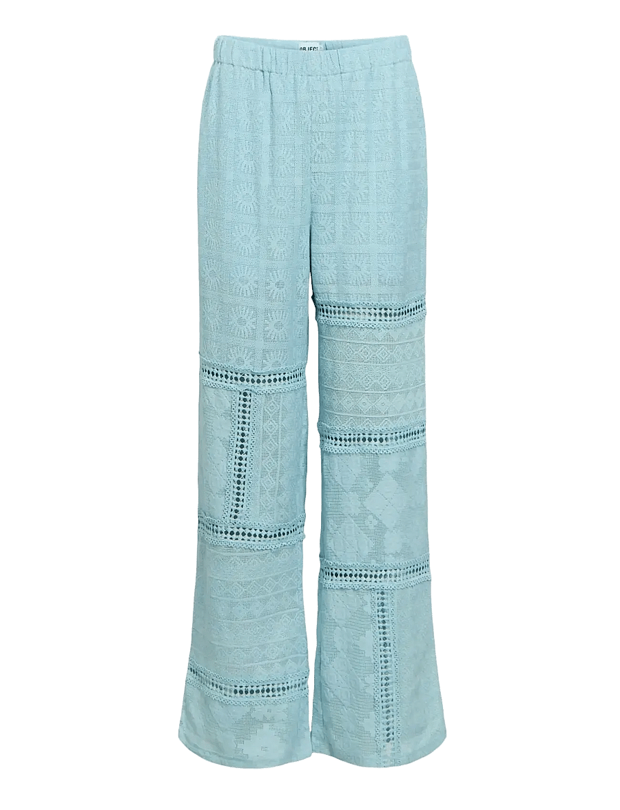Object - OBJMIONA MW WIDE PANT 145 - vida byxor - winter sky - 0