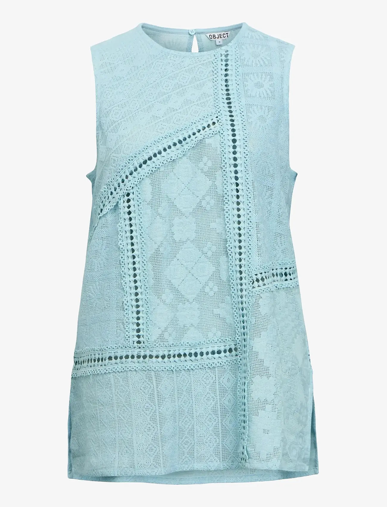Object - OBJMIONA S/L LONG LO TOP 145 - sleeveless tops - winter sky - 0