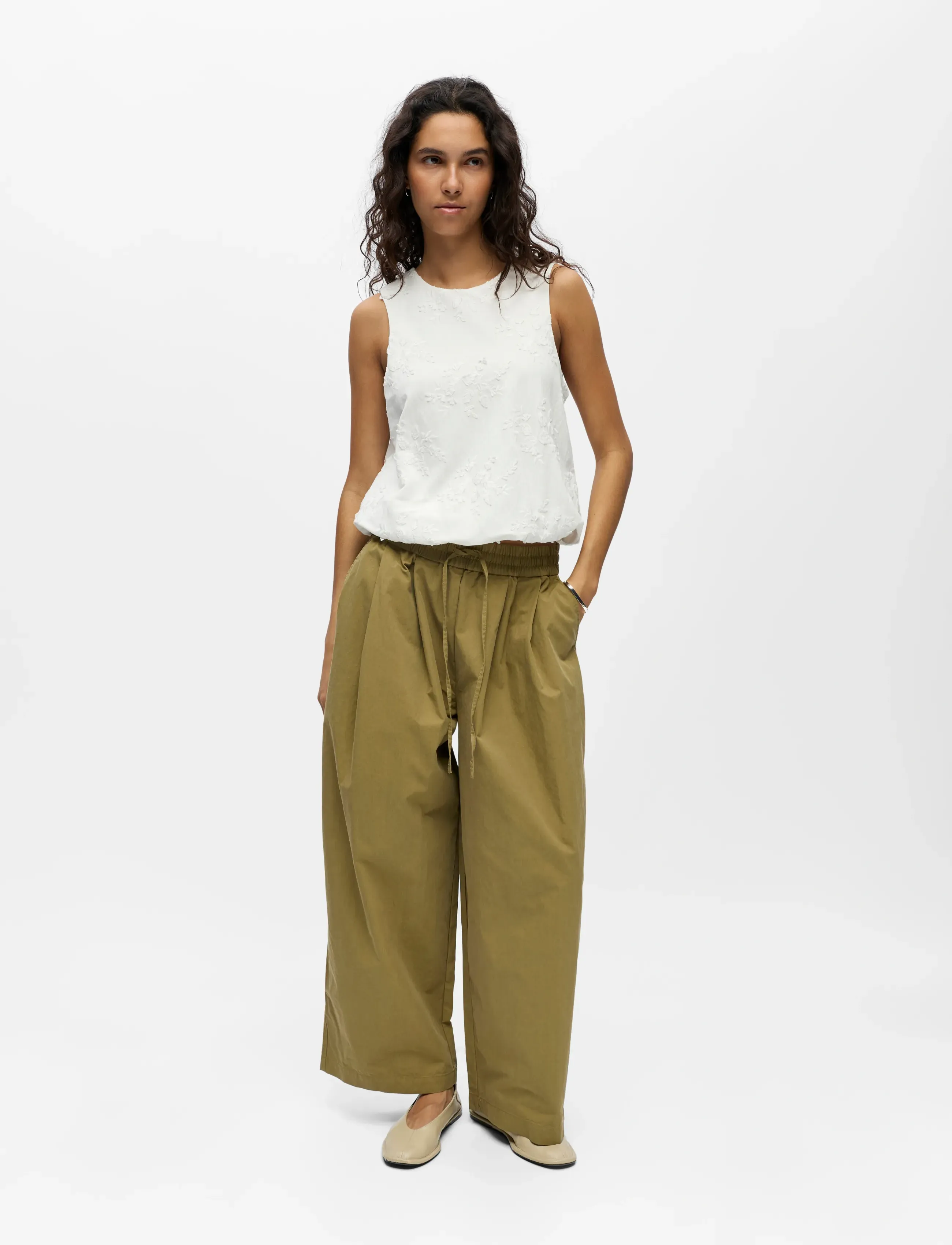 Object Objminnie Re Sl Top Noos, S, White, T-Shirts & Toppe > Uden Ærmer, Dame