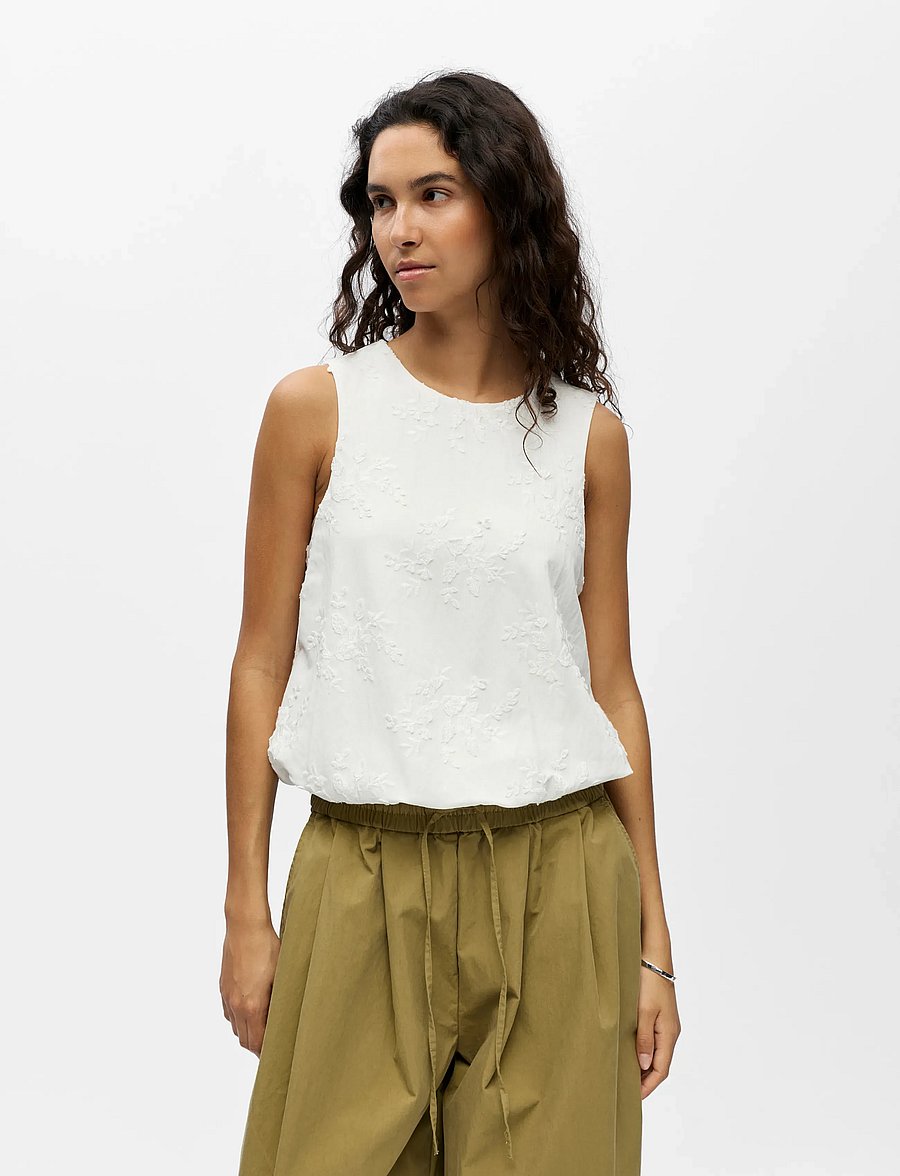 Object - OBJMINNIE RE SL TOP NOOS - Ärmellose tops - white - 4