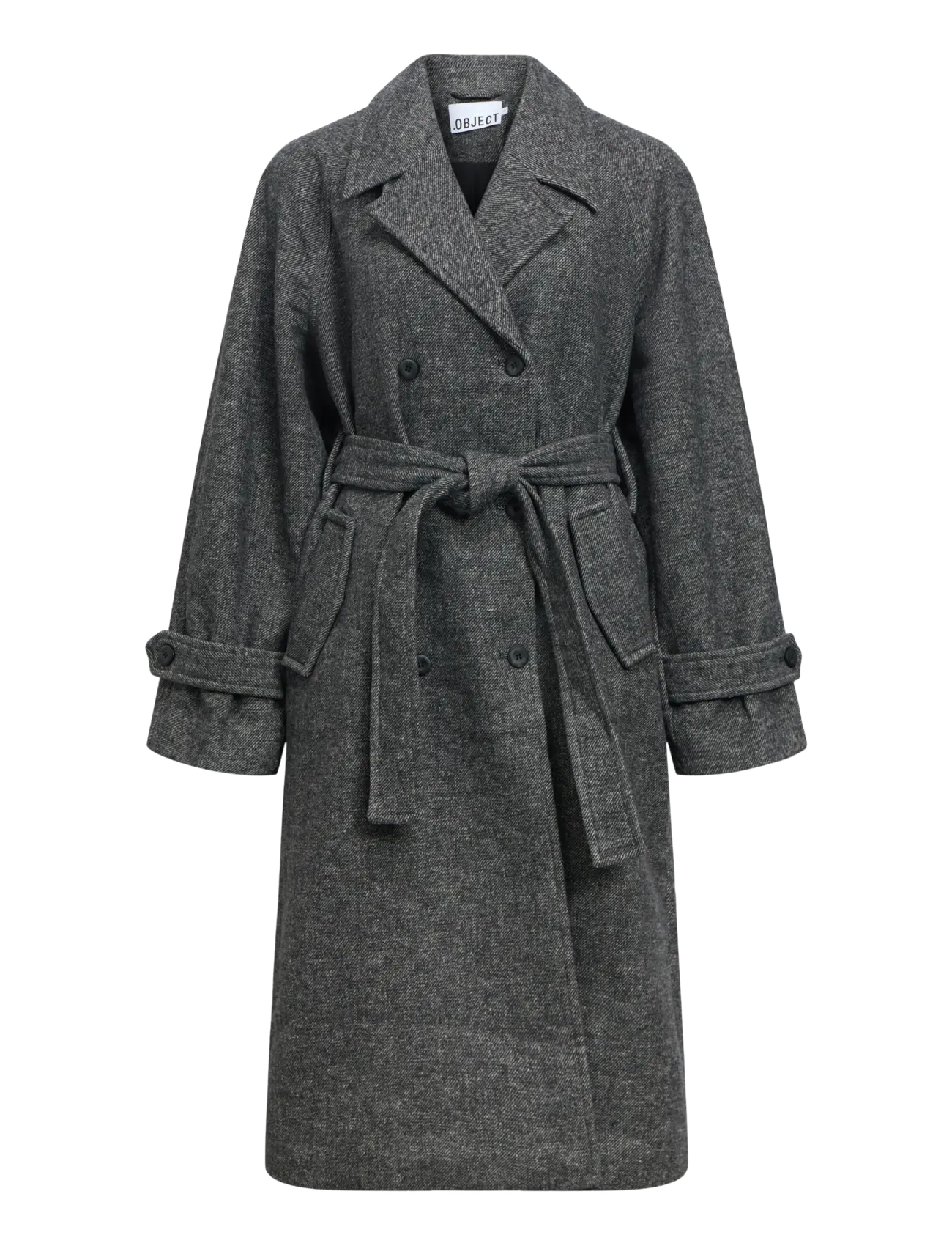 Object - OBJRIKI L/S RE LONG COAT DIV - winterjacken - black - 1