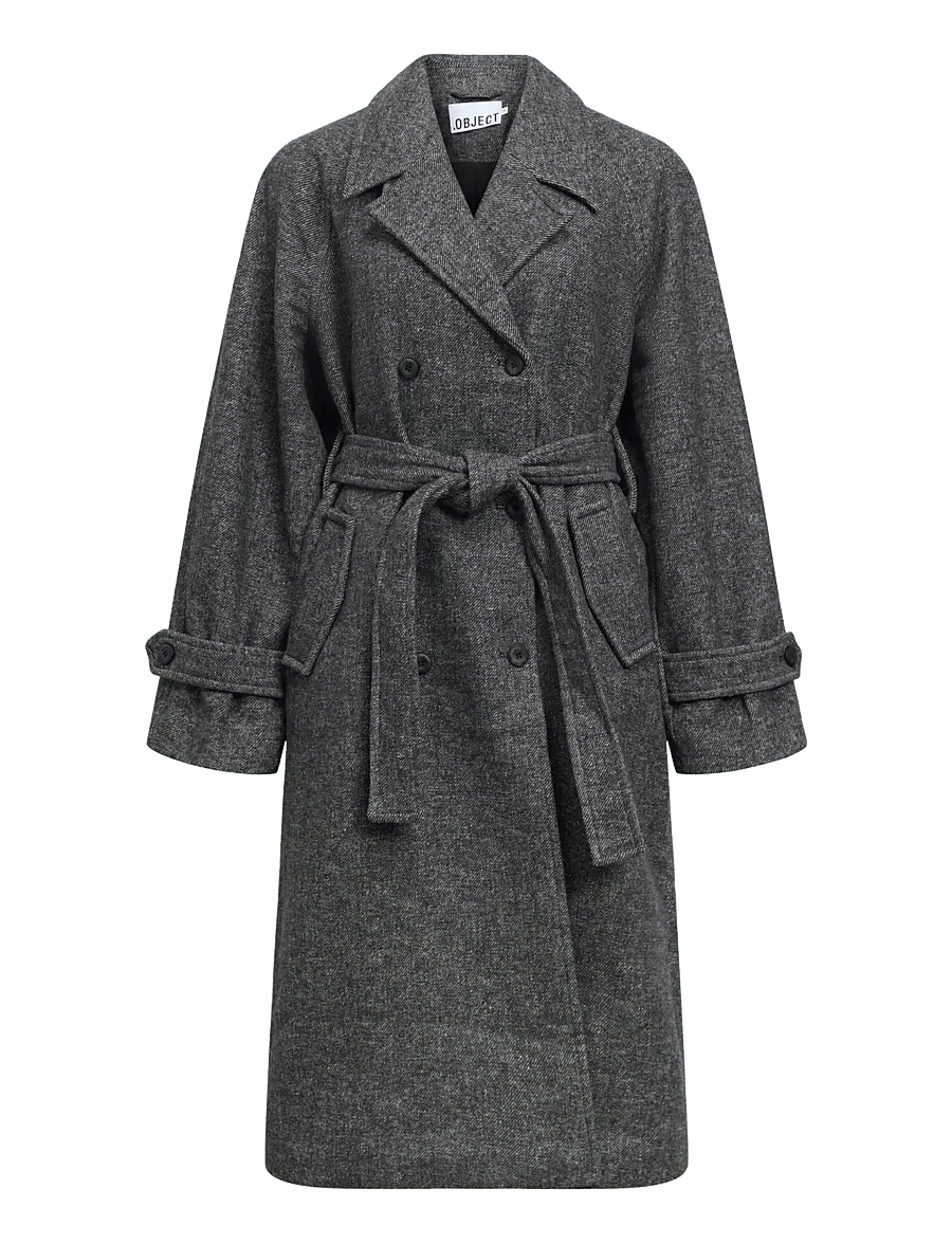Object - OBJRIKI L/S RE LONG COAT DIV - winterjacken - black - 1