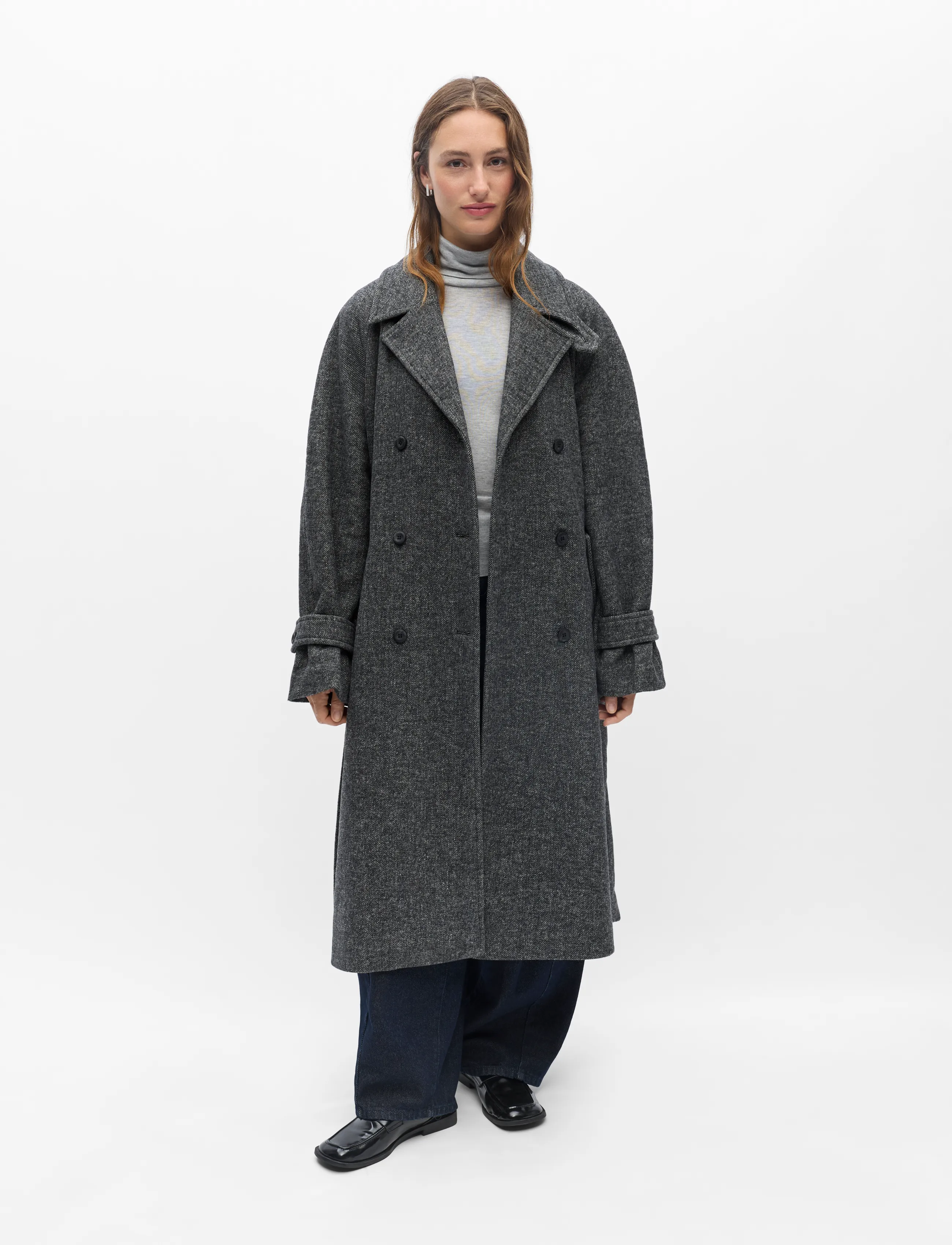Object - OBJRIKI L/S RE LONG COAT DIV - winterjacken - black - 4