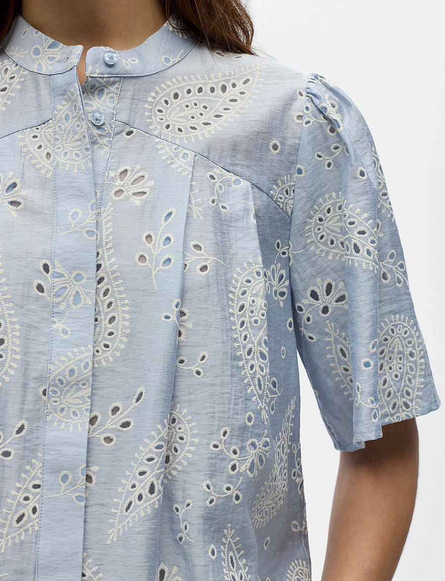 Object - OBJVIOLA S/S TOP E VIP 26 - blouses à manches courtes - kentucky blue - 3