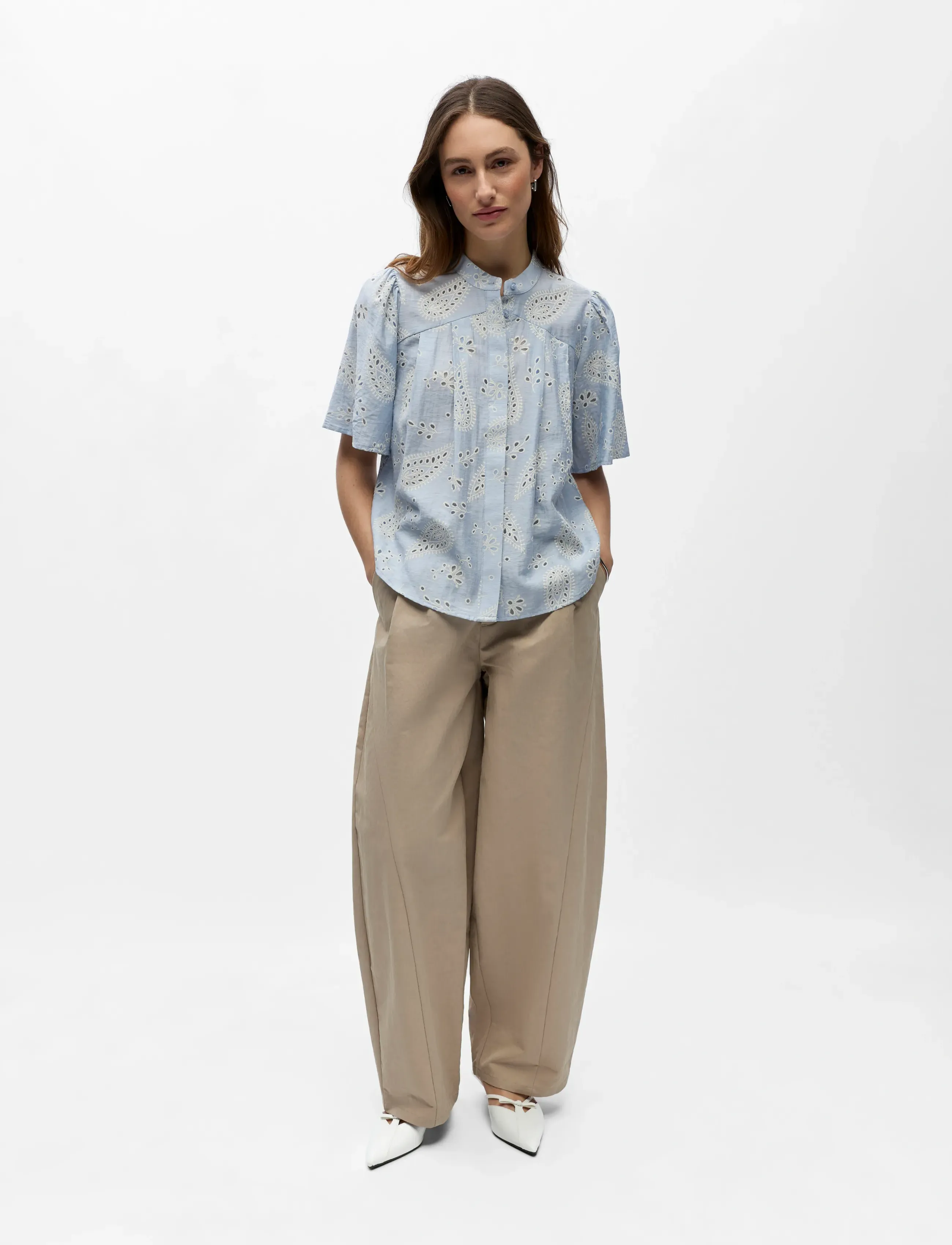 Object - OBJVIOLA S/S TOP E VIP 26 - kurzämlige blusen - kentucky blue - 4