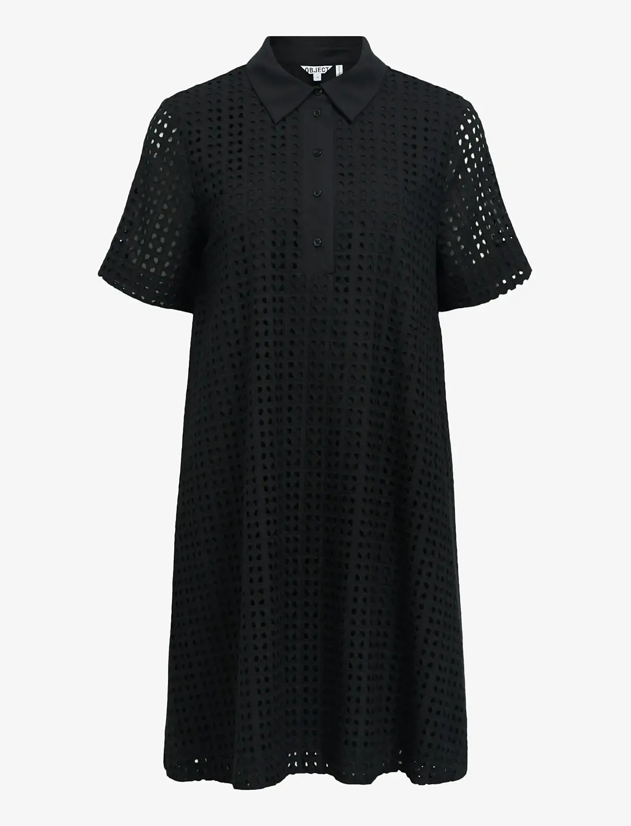 Object - OBJWINNIE S/S SHIRT DRESS E VIP 26 - skjortekjoler - black - 1