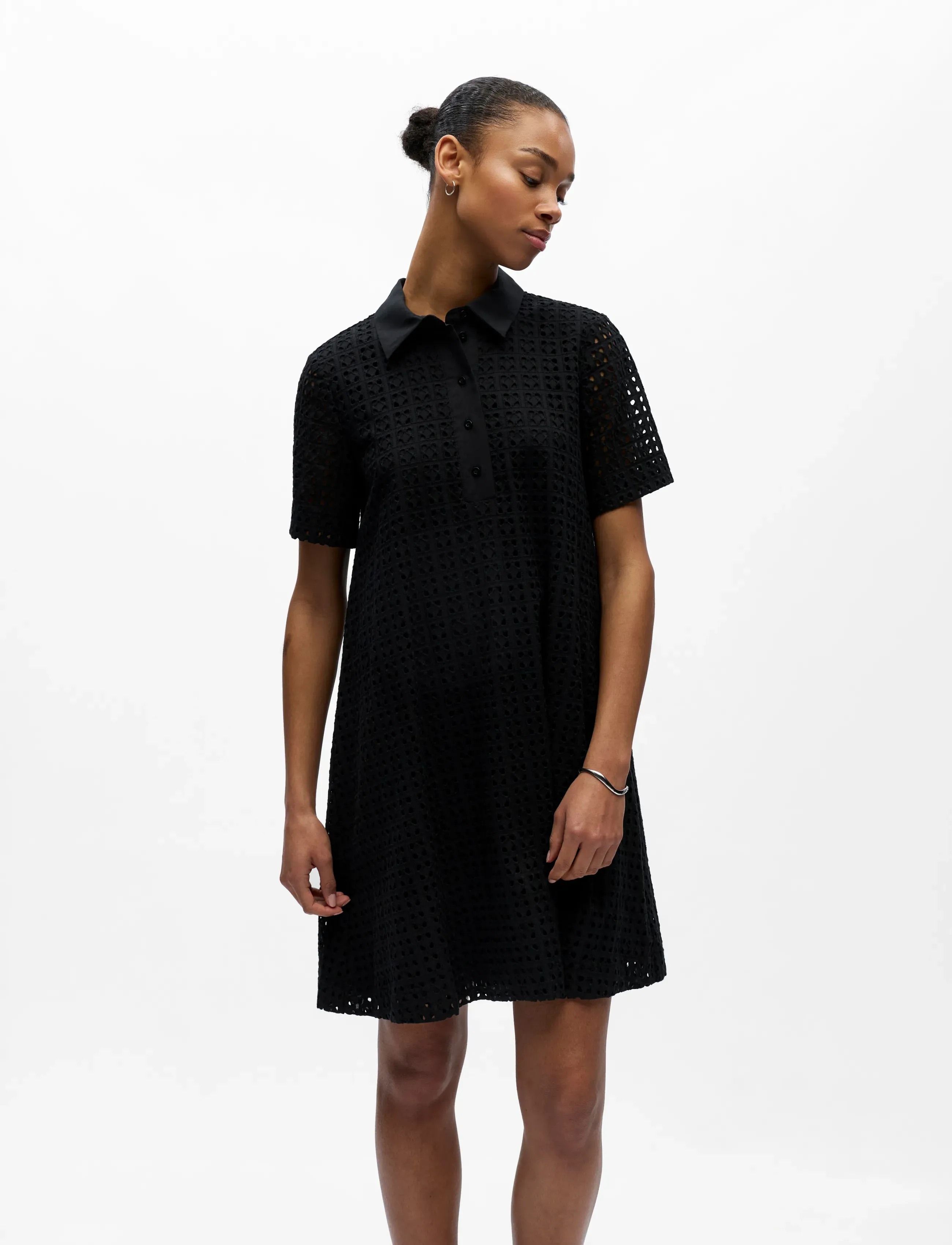 Object Objwinnie S/S Shirt Dress E Vip 26, 34, Dresses, Schwarz - Short Dress, Frauen