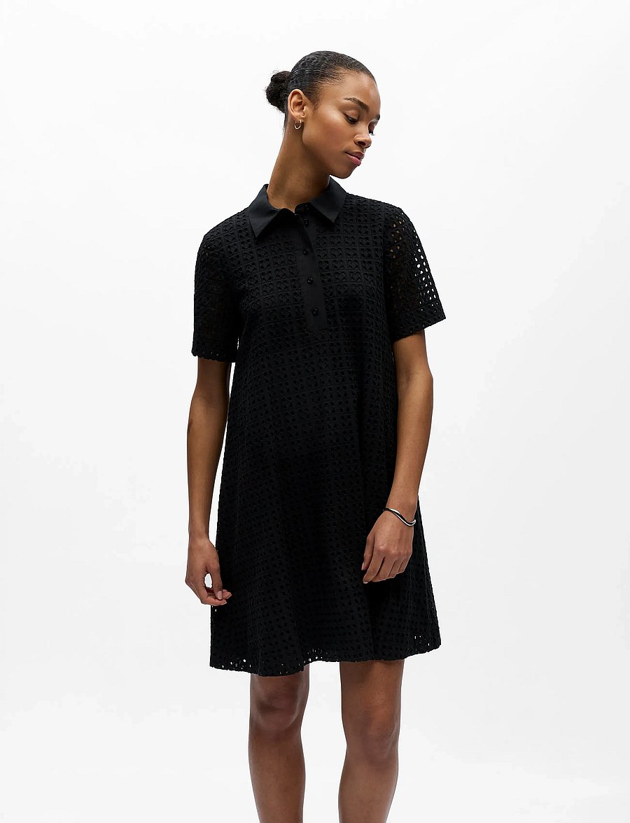 Object - OBJWINNIE S/S SHIRT DRESS E VIP 26 - skjortklänningar - black - 0