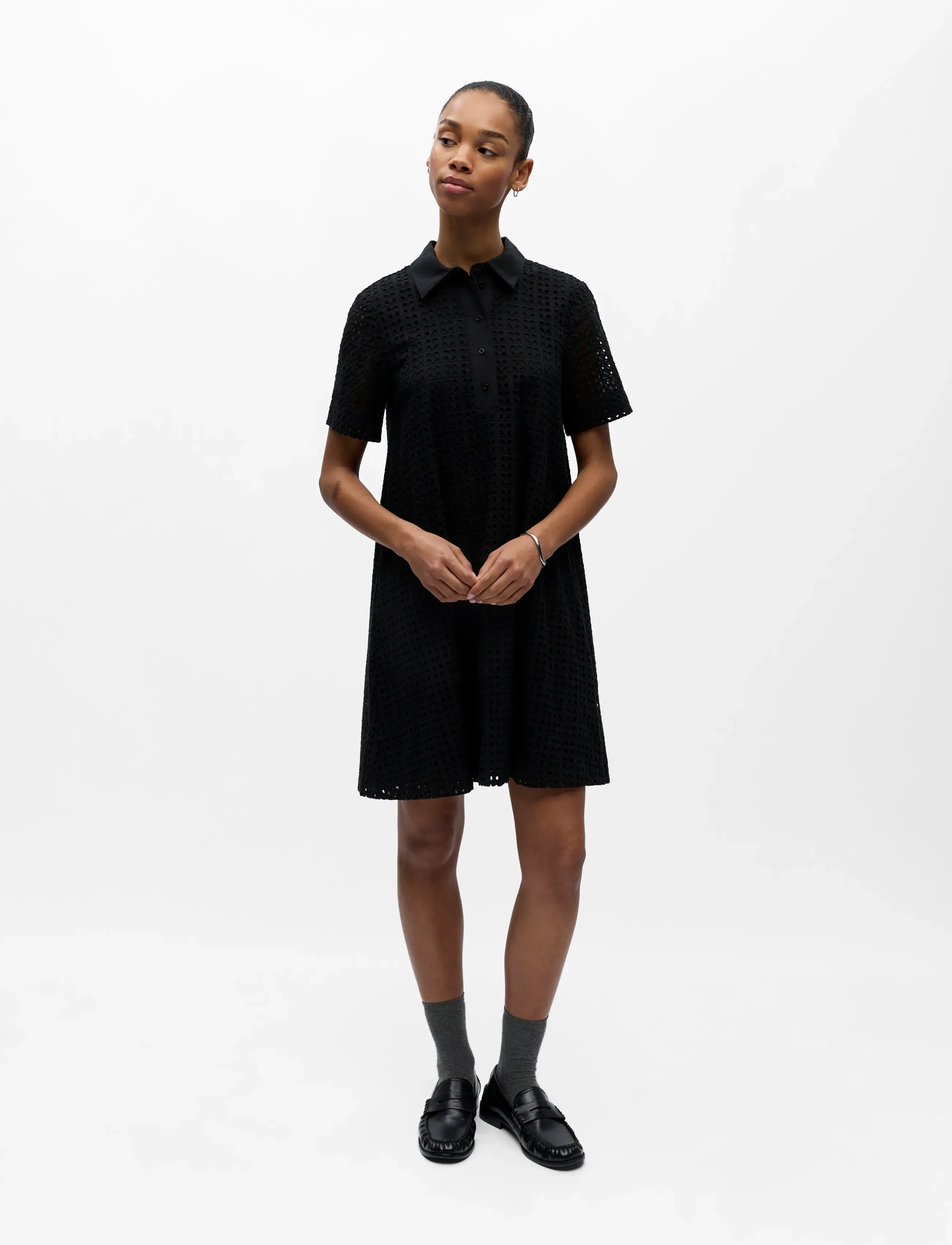 Object - OBJWINNIE S/S SHIRT DRESS E VIP 26 - skjortklänningar - black - 3