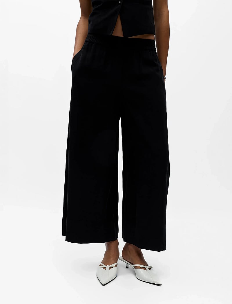 Object - OBJHARRIET MW LO CULOTTE PANT E VIP 26 - culottes - black - 0