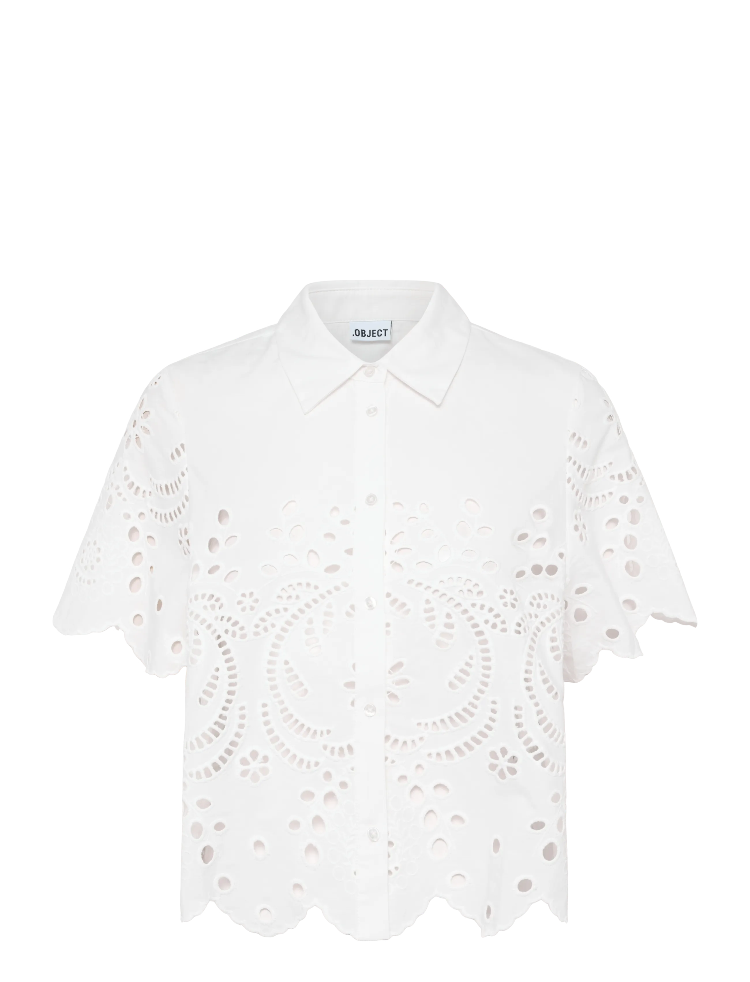 Object OBJELENA S/S CROP TOP E REP - Crop tops - CLOUD DANCER / white