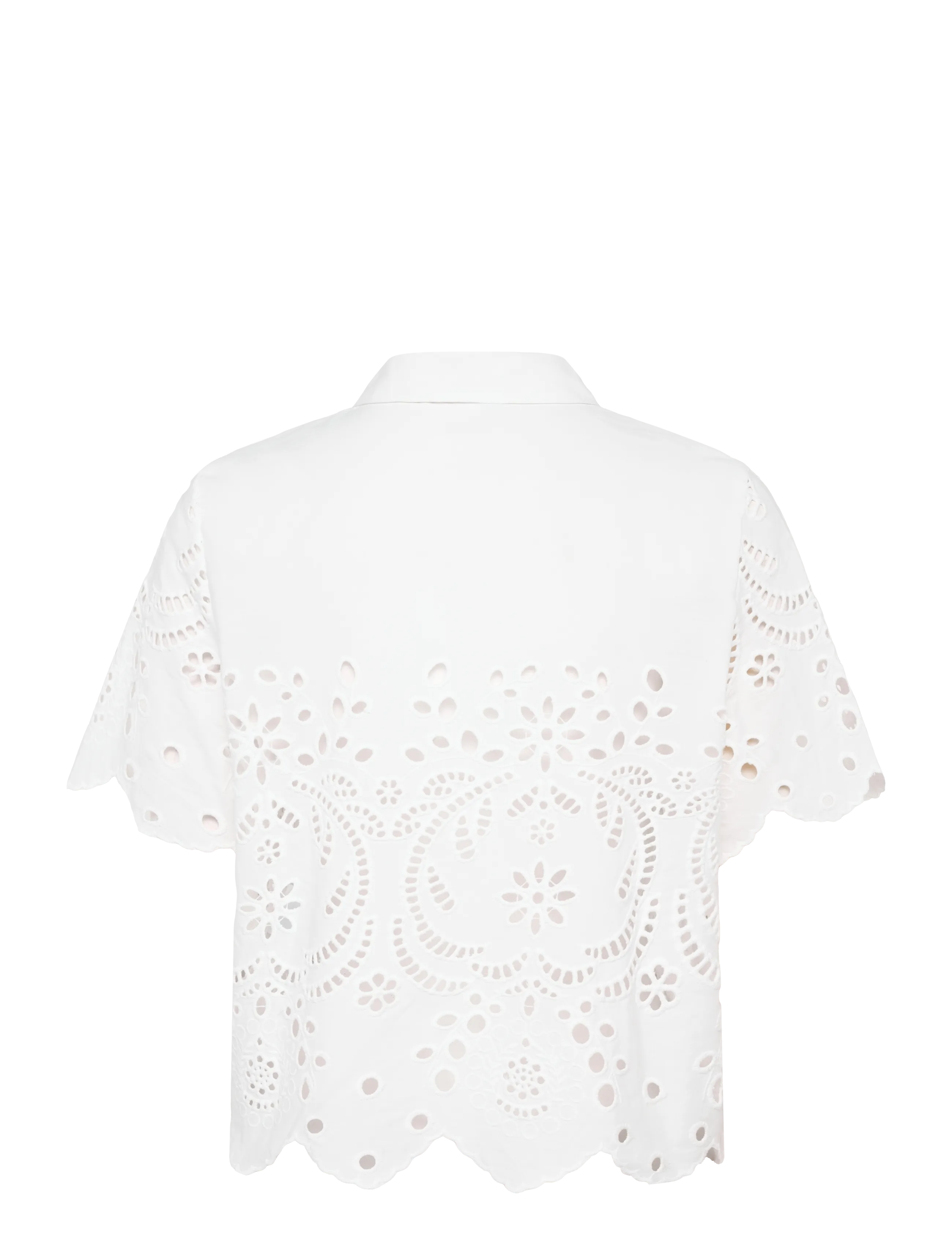 Object - OBJELENA S/S CROP TOP E REP - kortärmade skjortor - cloud dancer - 2
