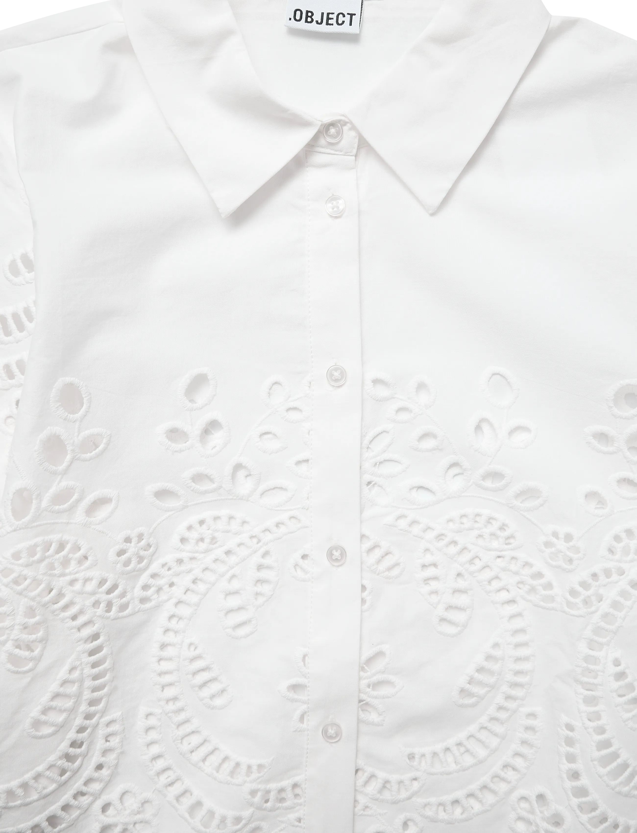 Object - OBJELENA S/S CROP TOP E REP - kortärmade skjortor - cloud dancer - 5