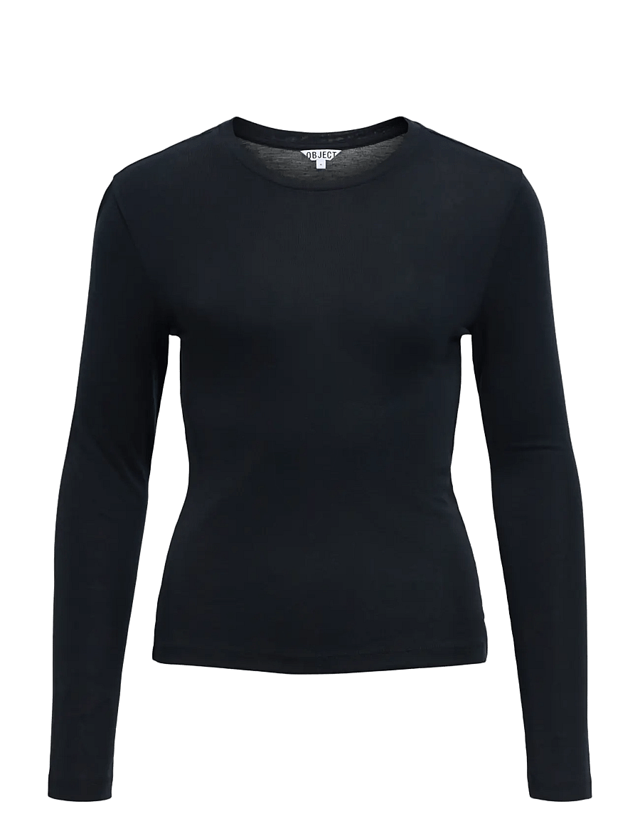 Object - OBJALMA LS RE TOP NOOS - langärmlige tops - black - 1