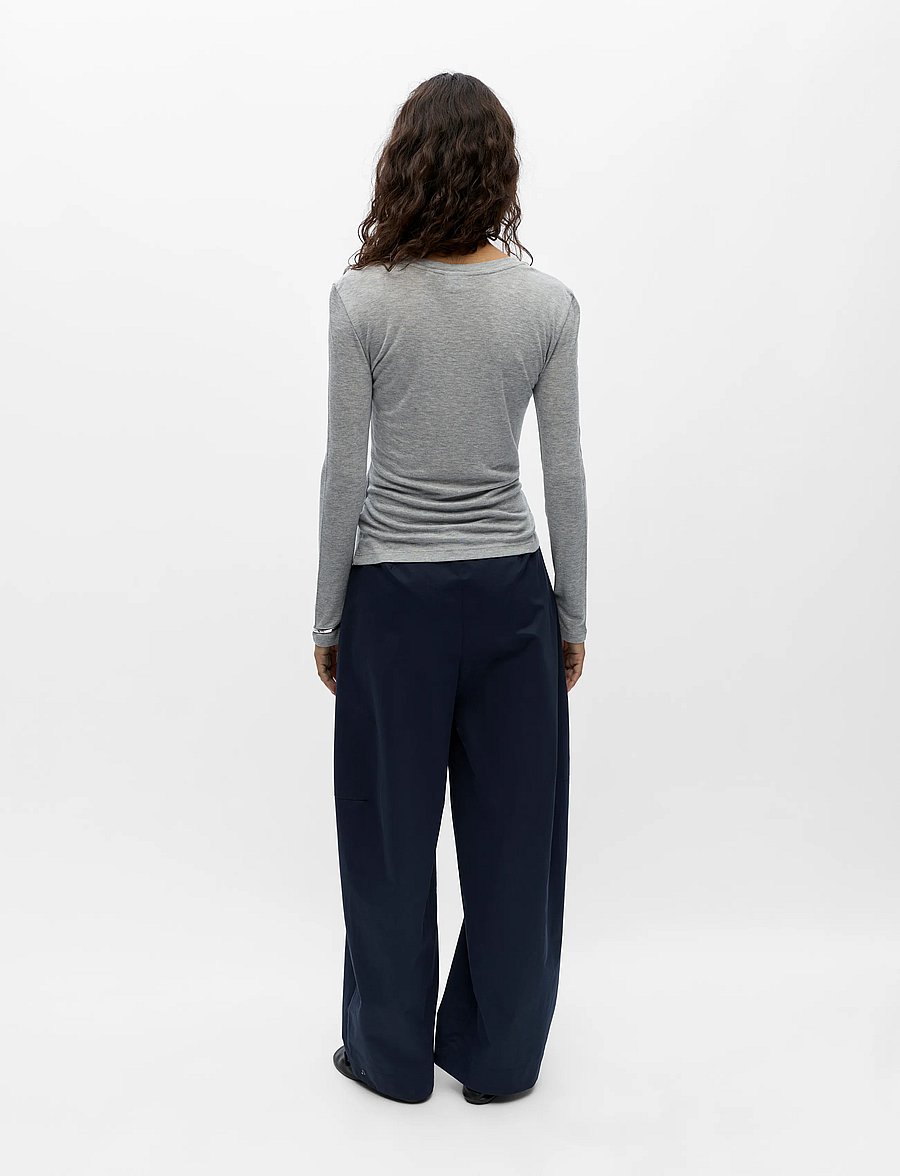 Object - OBJALMA LS RE TOP NOOS - pikkade varrukatega topid - medium grey melange - 2