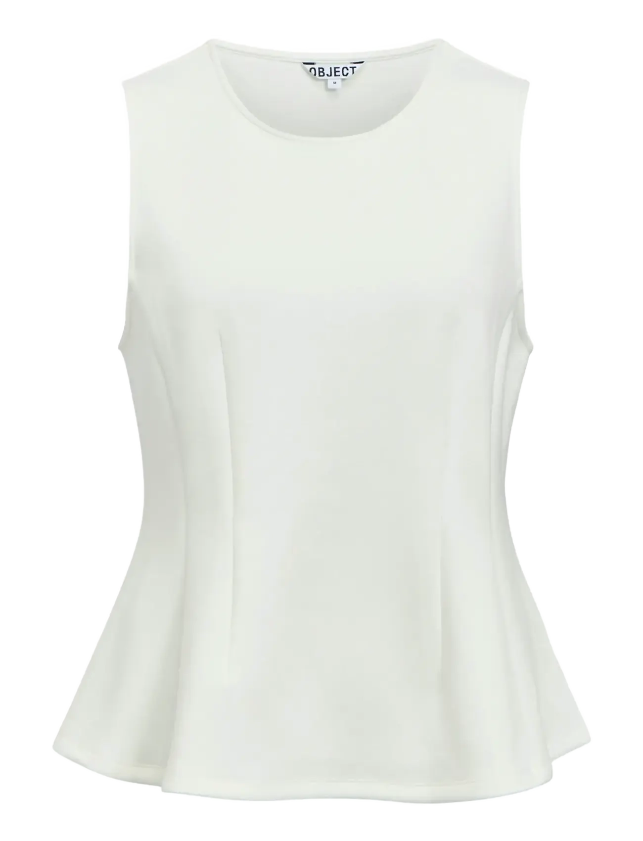 Object OBJDORINA SL SCULPTURE TOP E SP 26 - T-shirts & Toppe - CLOUD DANCER / cream
