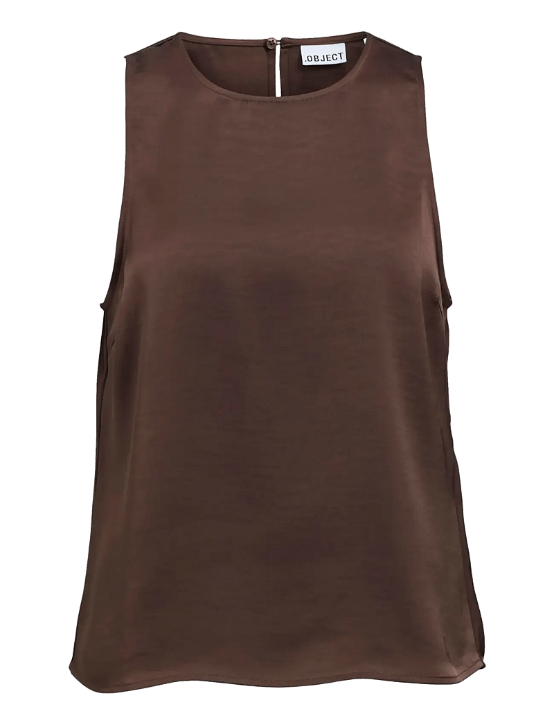 Object - OBJCHILLI LO TANK TOP E SP 26 - Ärmellose tops - seal brown - 1