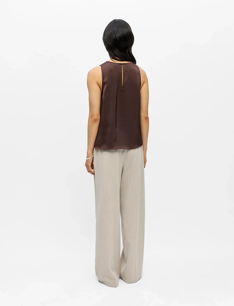 Object - OBJCHILLI LO TANK TOP E SP 26 - Ärmellose tops - seal brown - 2