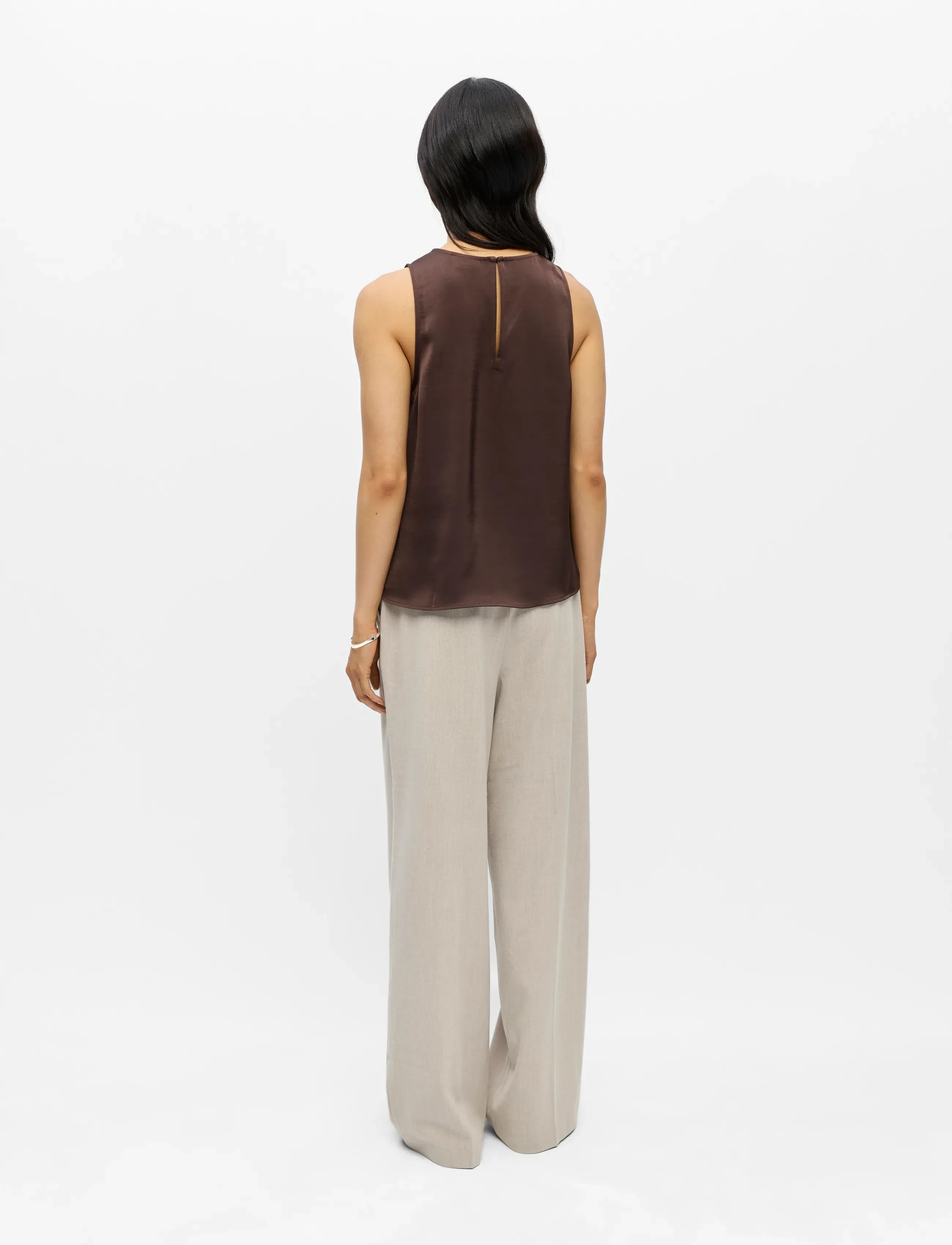 Object - OBJCHILLI LO TANK TOP E SP 26 - Ärmellose tops - seal brown - 2