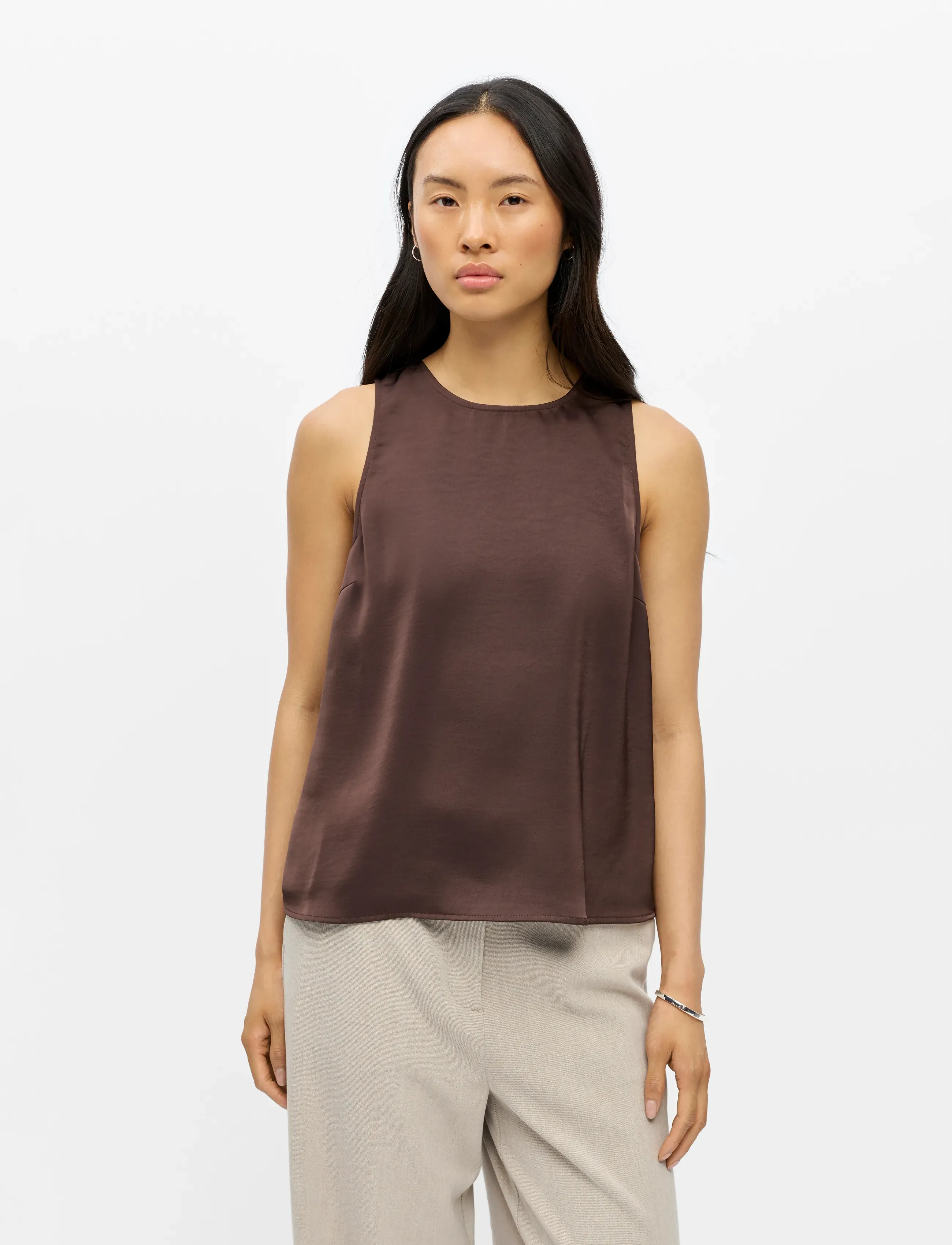 Object - OBJCHILLI LO TANK TOP E SP 26 - Ärmellose tops - seal brown - 4