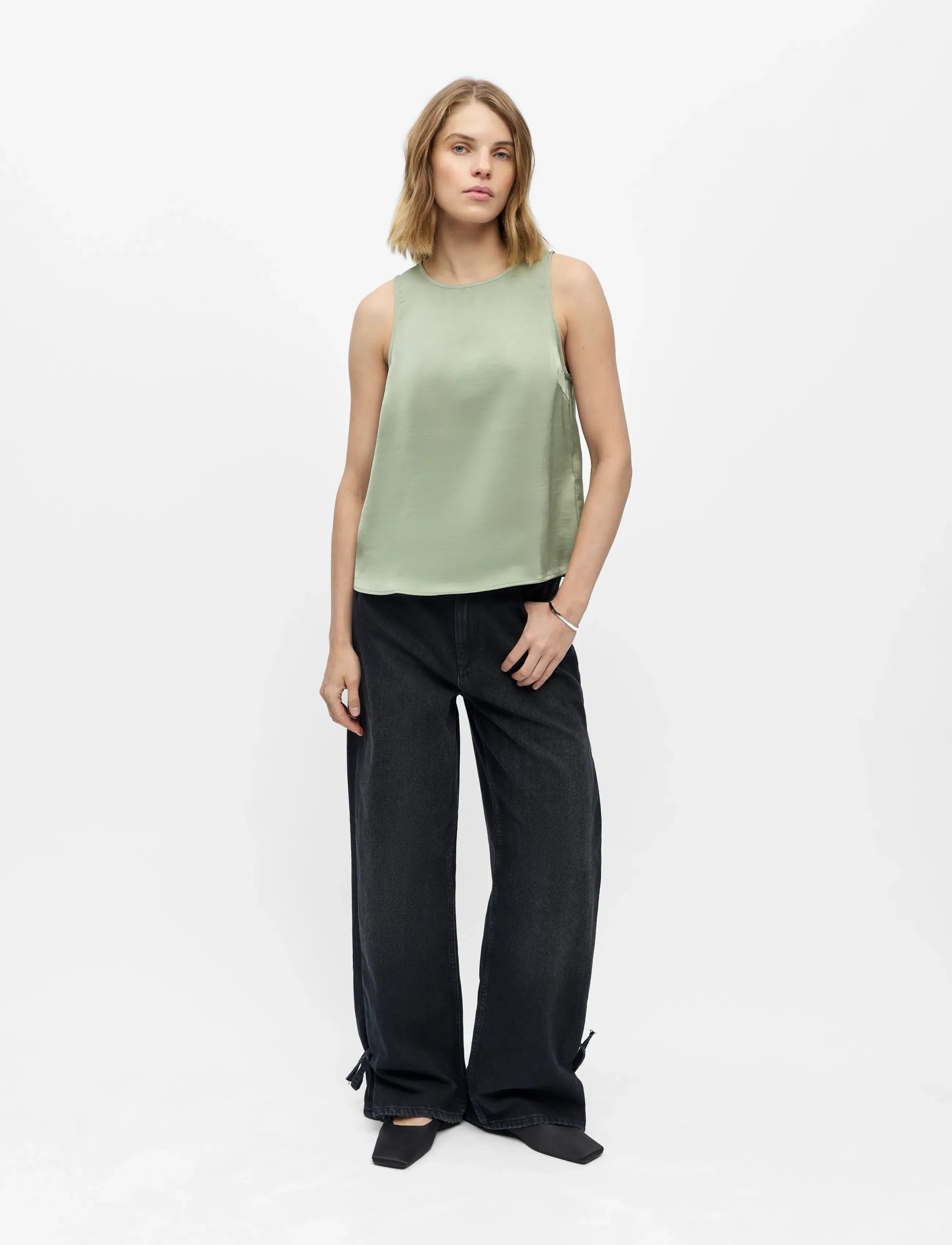 Object Objchilli Lo Tank Top E Sp 26, 34, Khaki green, T-Shirts & Toppe > Uden Ærmer, Dame