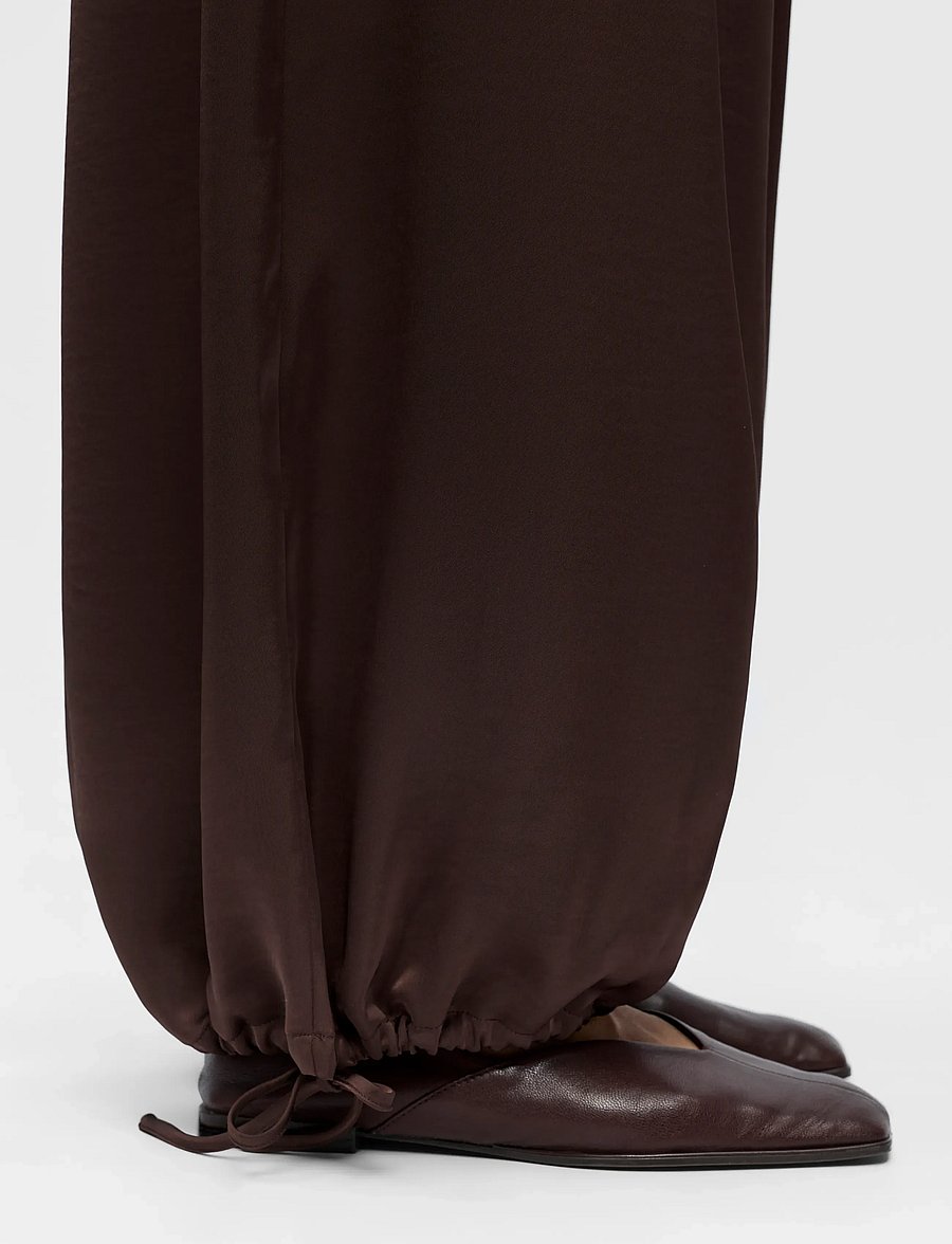 Object - OBJCHILLI SUPER WIDE PANTS E SP 26 - bikses ar platām starām - seal brown - 3
