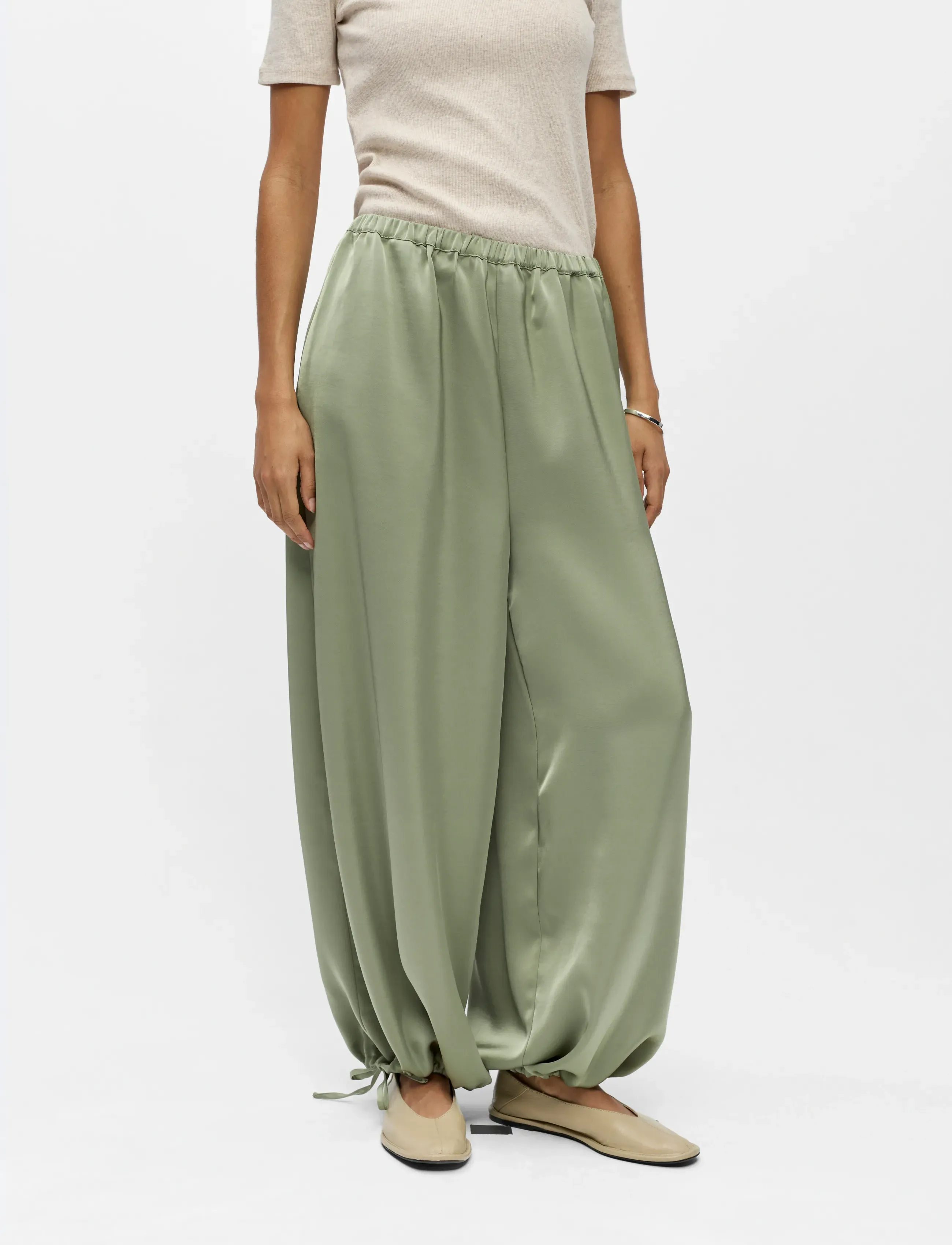 Object - OBJCHILLI SUPER WIDE PANTS E SP 26 - hosen mit weitem bein - tea - 3