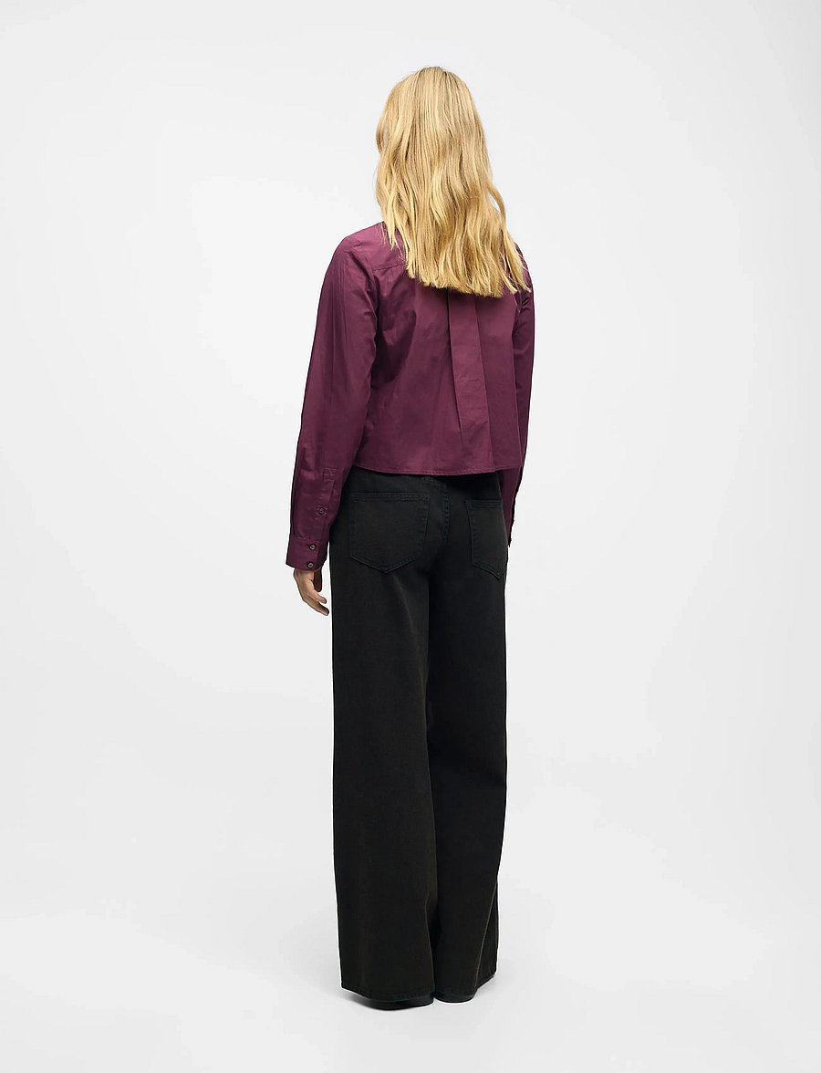 Object - OBJZANE NEW RE L/S BOW SHIRT E AW FAIR 2 - langärmlige hemden - mauve wine - 2
