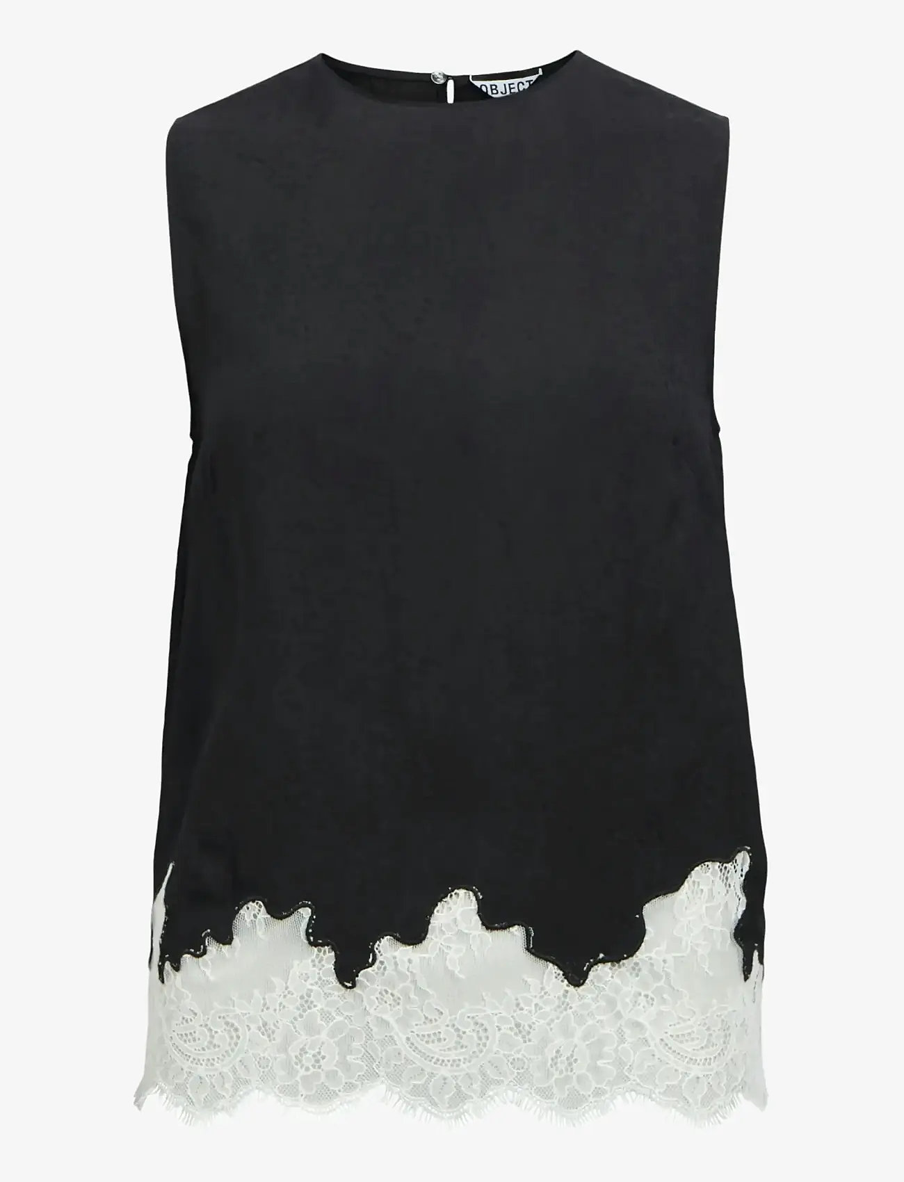 Object - OBJDALME SL LACE TOP E AW FAIR 25 - Ærmeløse bluser - black - 1