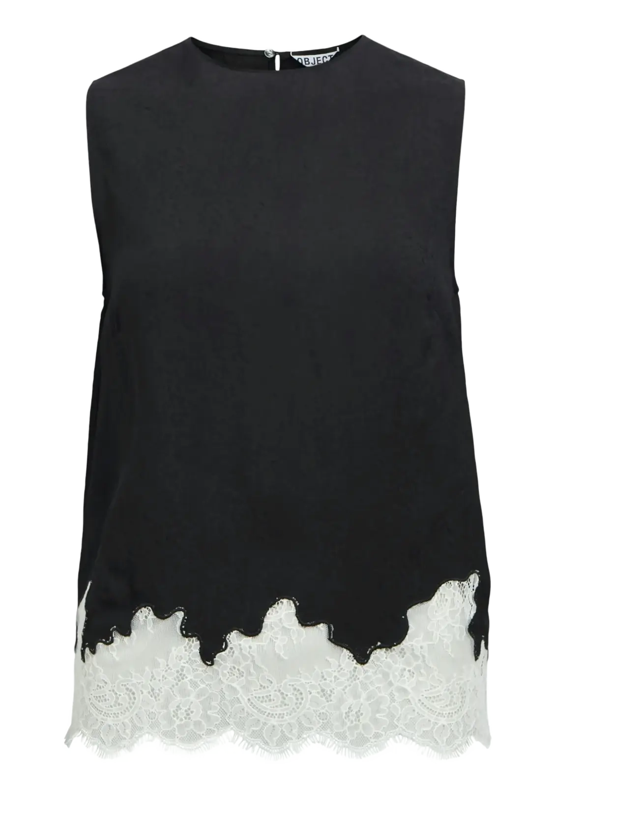 OBJDALME SL LACE TOP E AW FAIR 25 - BLACK