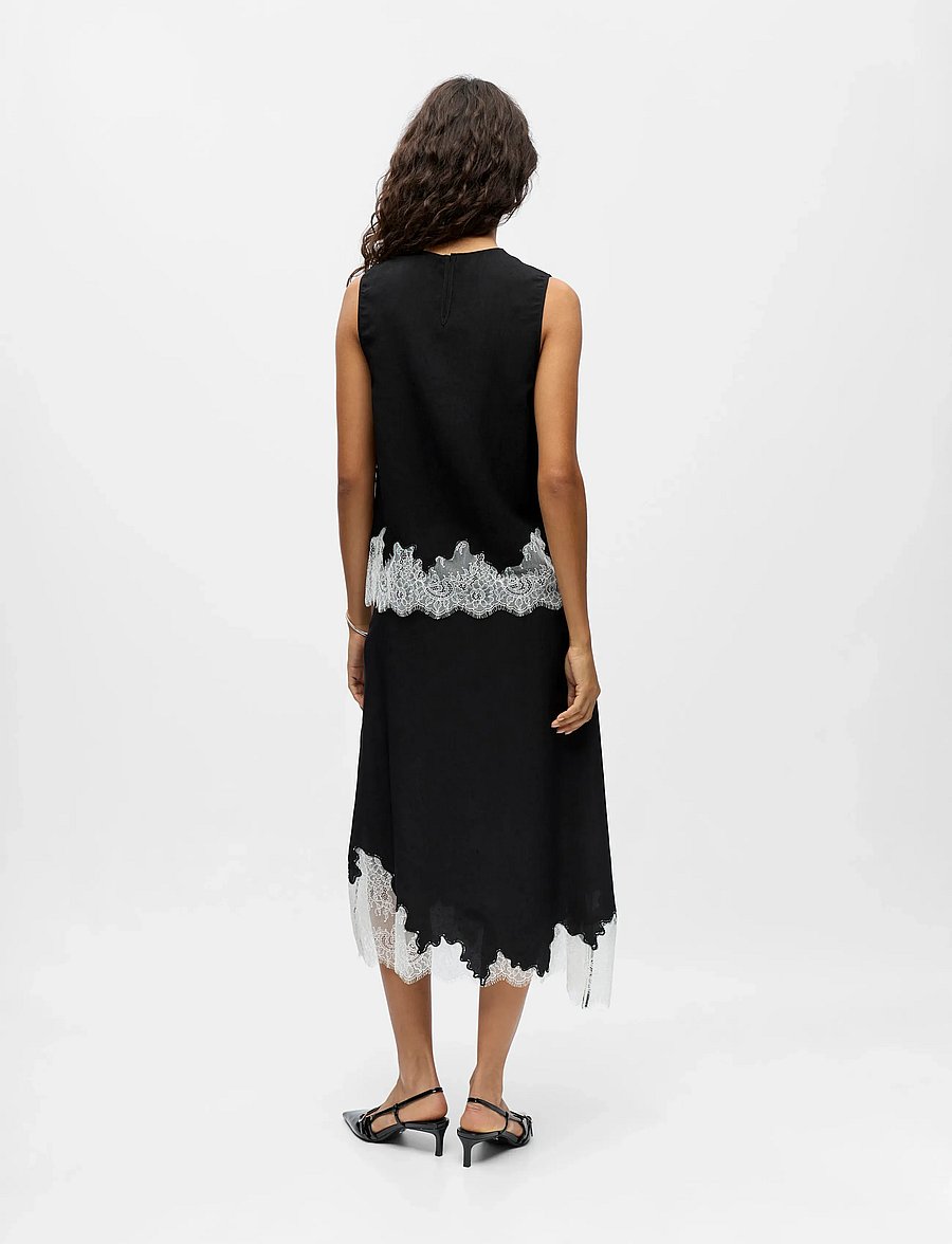 Object - OBJDALME SL LACE TOP E AW FAIR 25 - ermalausar blússur - black - 2