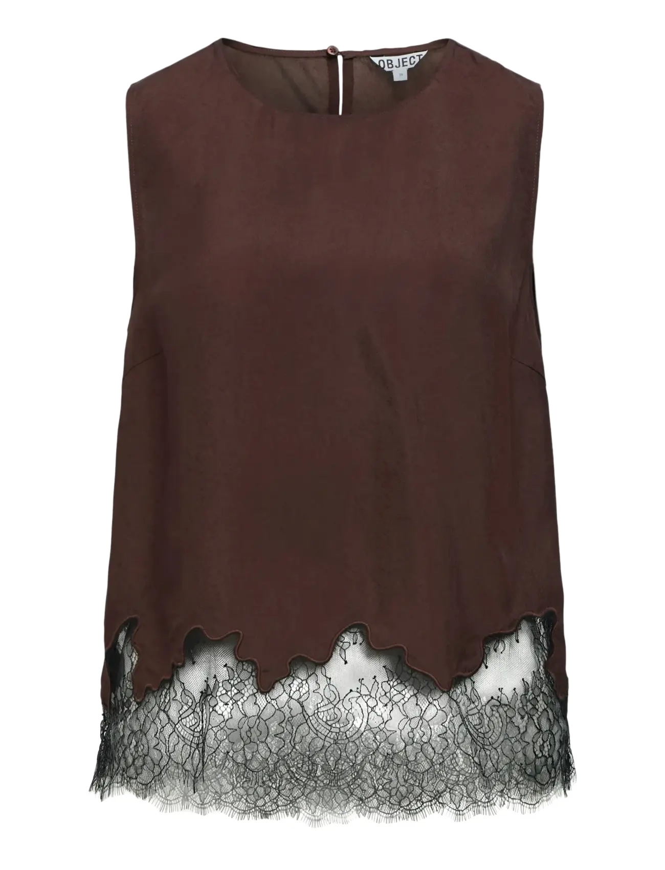 OBJDALME SL LACE TOP E AW FAIR 25 - SEAL BROWN