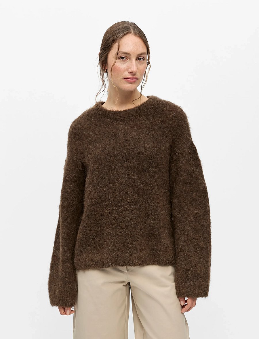 Object - OBJHARRY L/S LO KNIT PULLOVER NOOS - stickade tröjor - carafe - 0