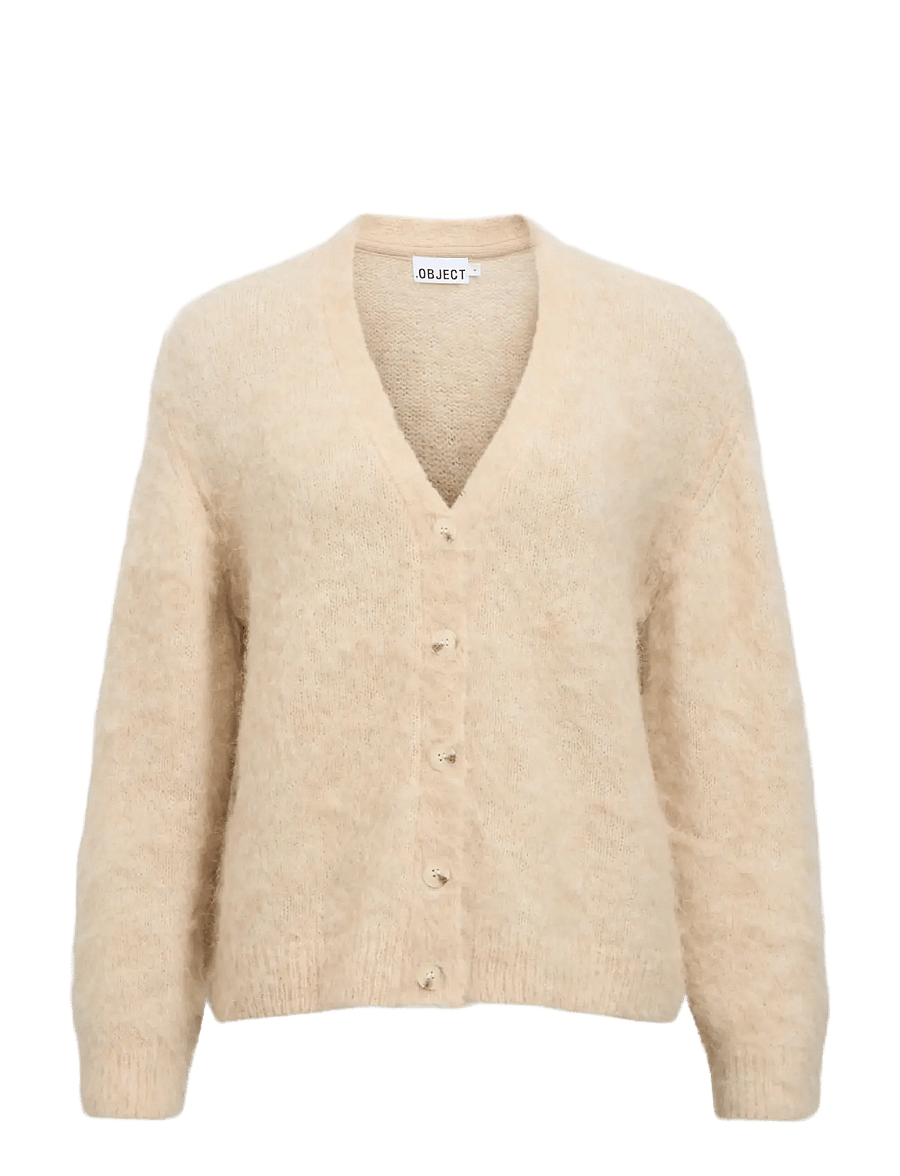 Object - OBJHARRY L/S LO KNIT CARDIGAN NOOS - koftor - birch - 1