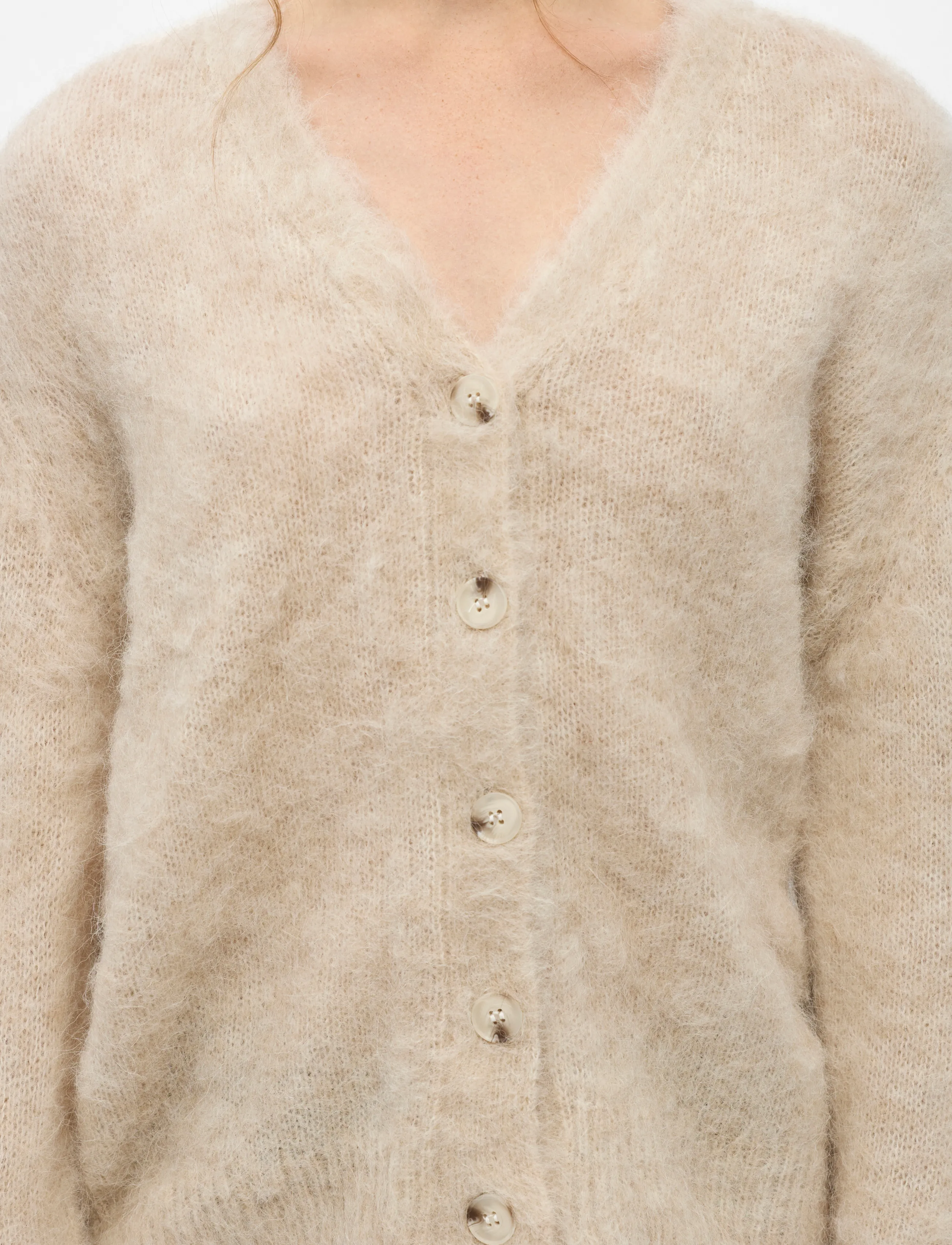 Object - OBJHARRY L/S LO KNIT CARDIGAN NOOS - koftor - birch - 3