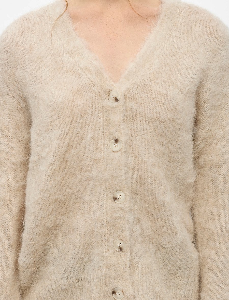 Object - OBJHARRY L/S LO KNIT CARDIGAN NOOS - koftor - birch - 3