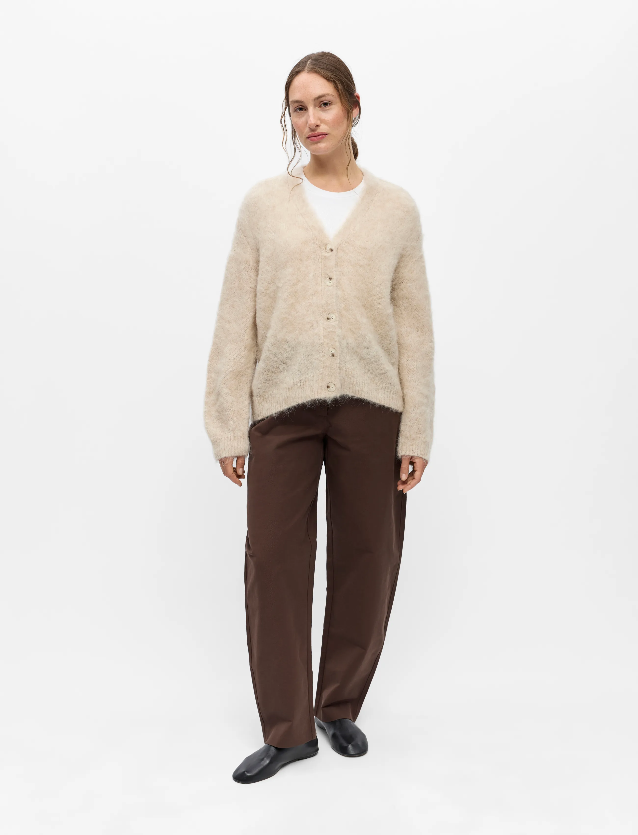 Object - OBJHARRY L/S LO KNIT CARDIGAN NOOS - koftor - birch - 4