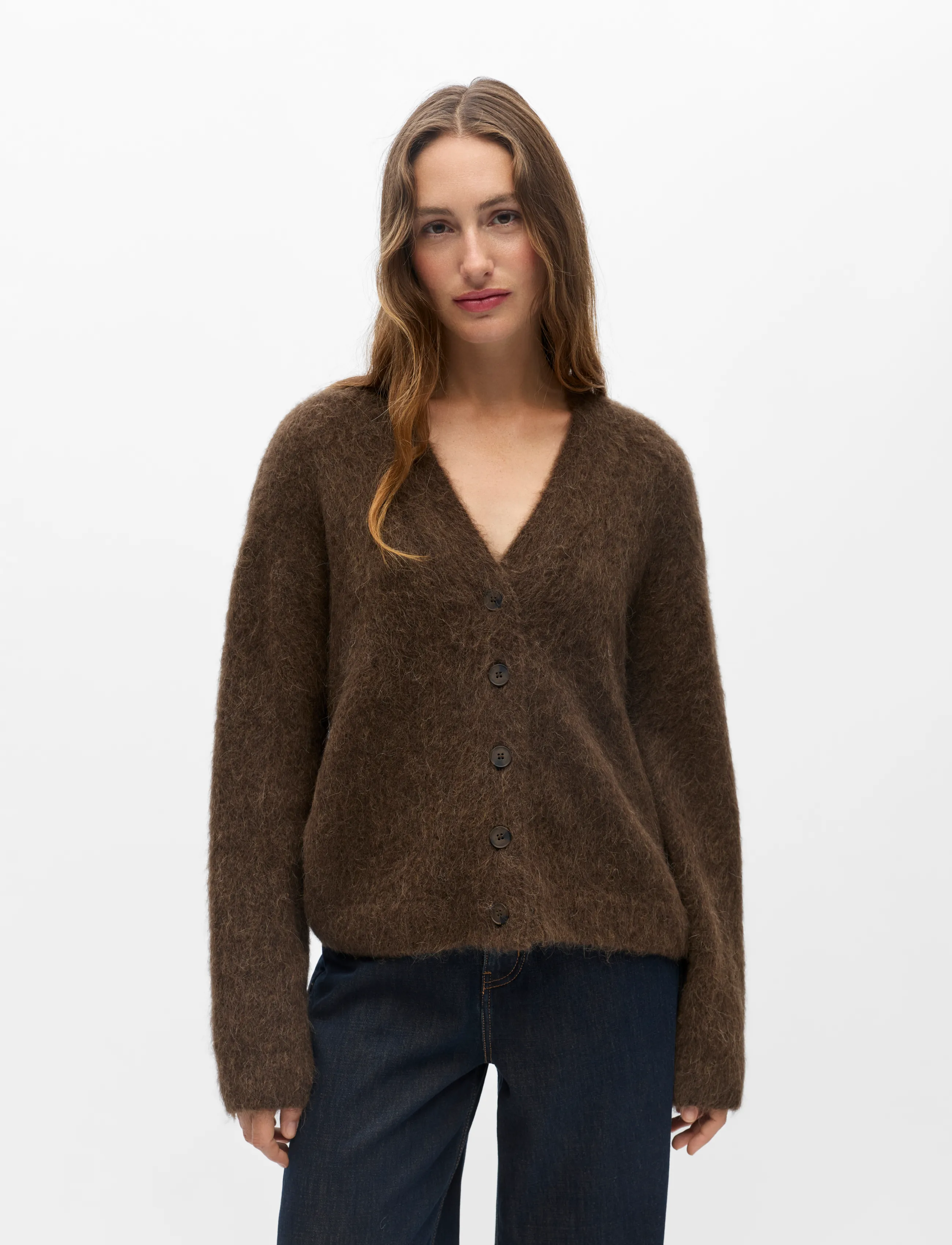 Object - OBJHARRY L/S LO KNIT CARDIGAN NOOS - koftor - carafe - 4