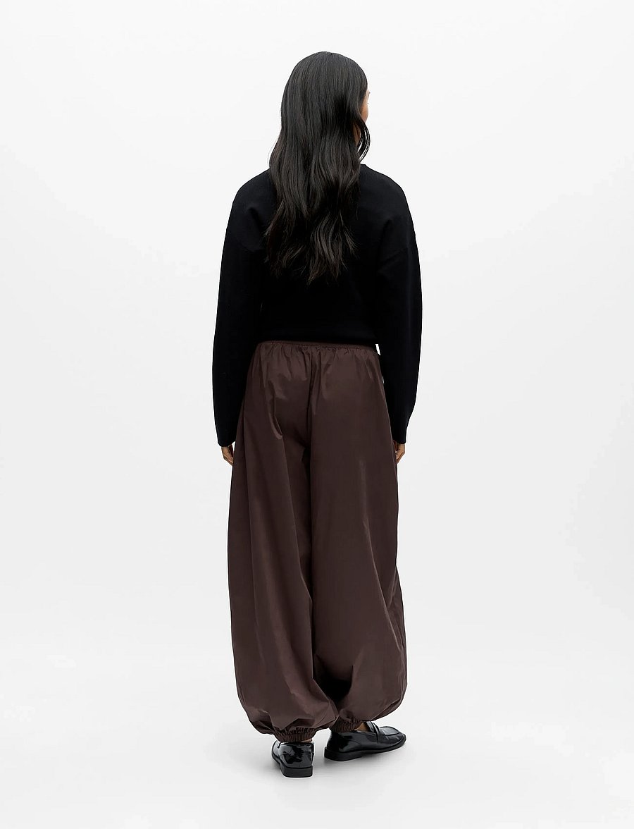 Object - OBJPAIGE HAREM PANT E DIV - barrel püksid - seal brown - 2