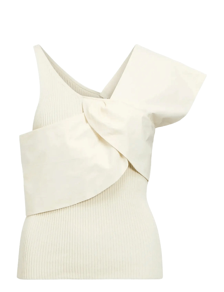 Object - OBJBETZY S/S RE KNIT TOP 145 - birch - 1