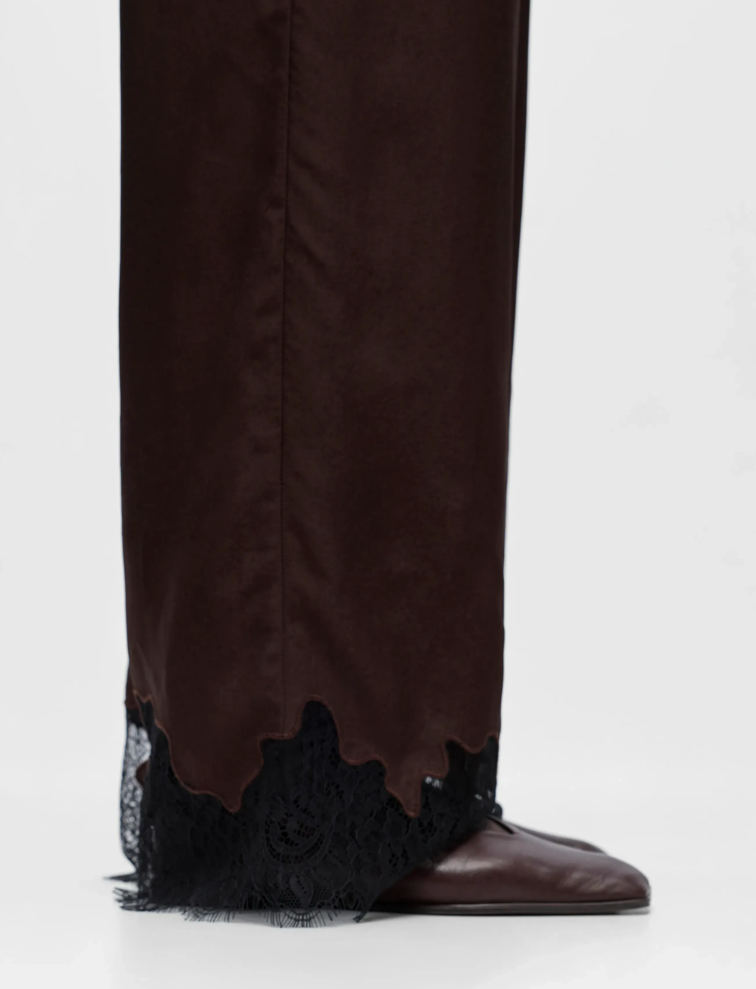 Object - OBJDALME MW LACE PANTS E AW FAIR - peoriided outlet-hindadega - seal brown - 4