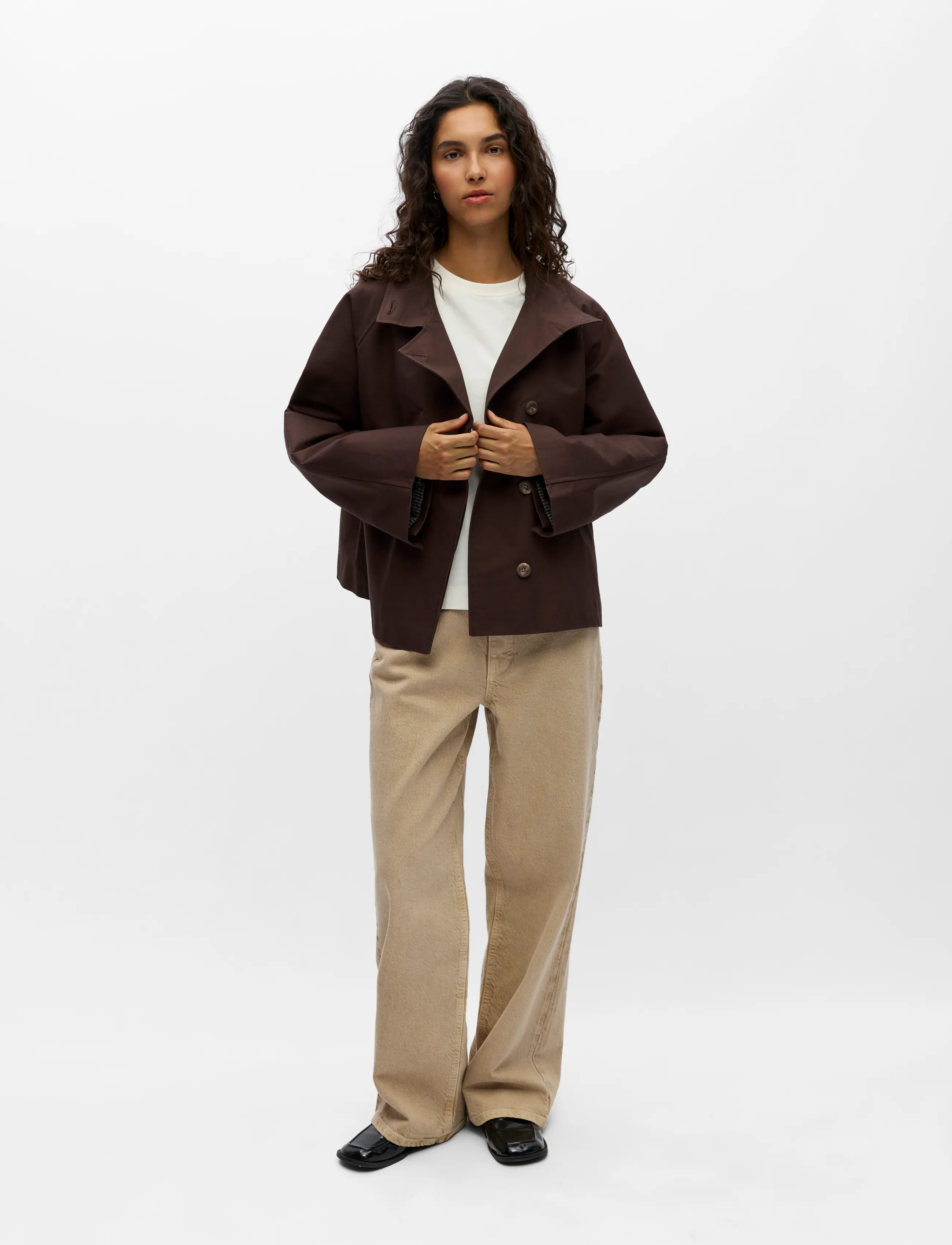 Object Objgerda L/S Lo Short Jacket Div, 36, Brown, Jakker > Let Sommerjakke, Dame