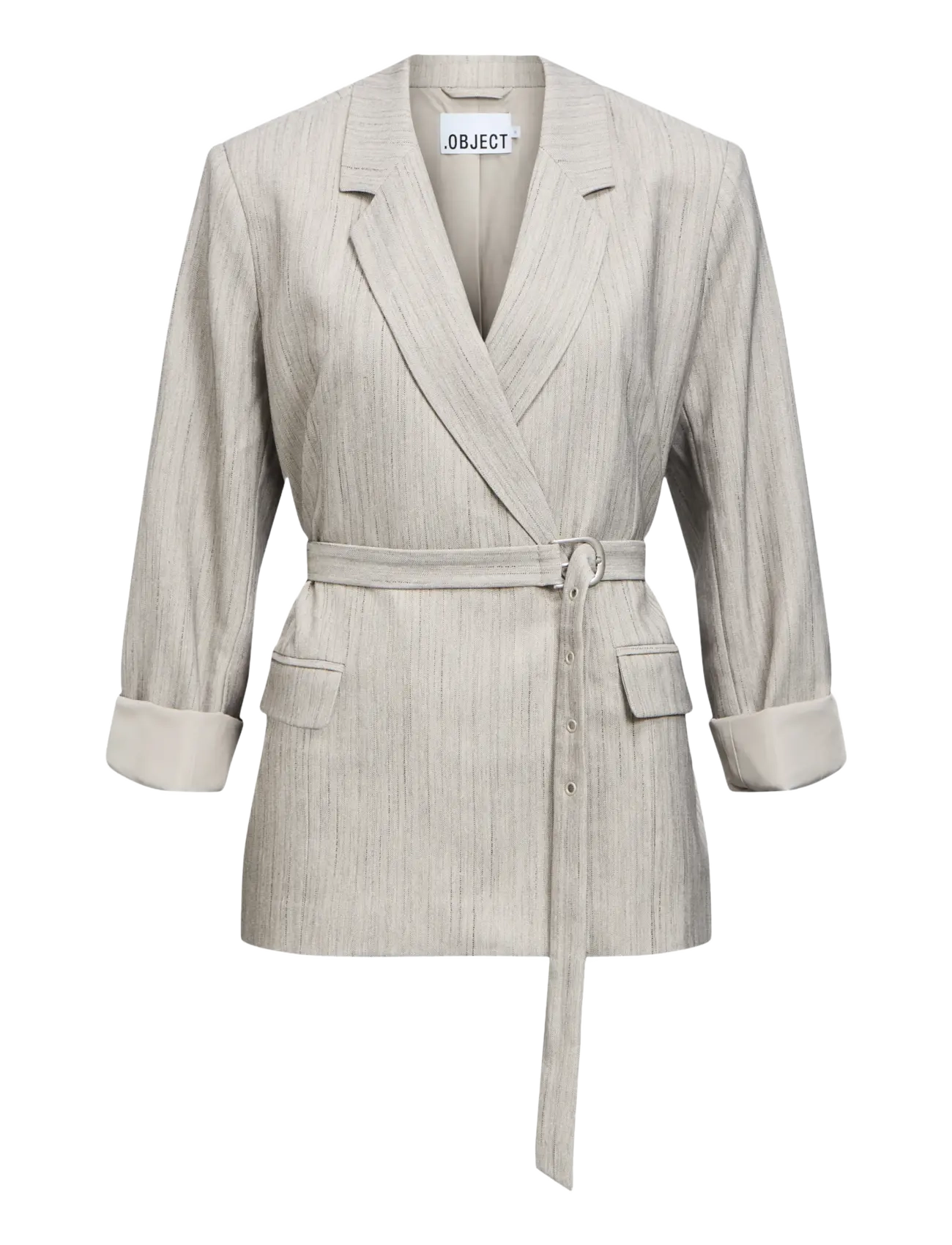 Object OBJNIMRA L/S LO DOUBLE ROW BLAZER 146 - Kläder - LIGHT GREY MELANGE / grey