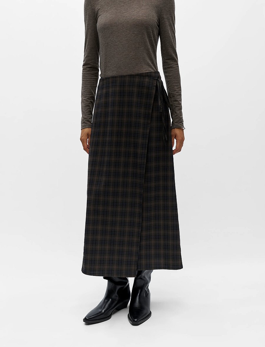 Object - OBJSOLEY REESE RE MIDI WRAP SKIRT 146 - slå-om-nederdele - carafe - 0