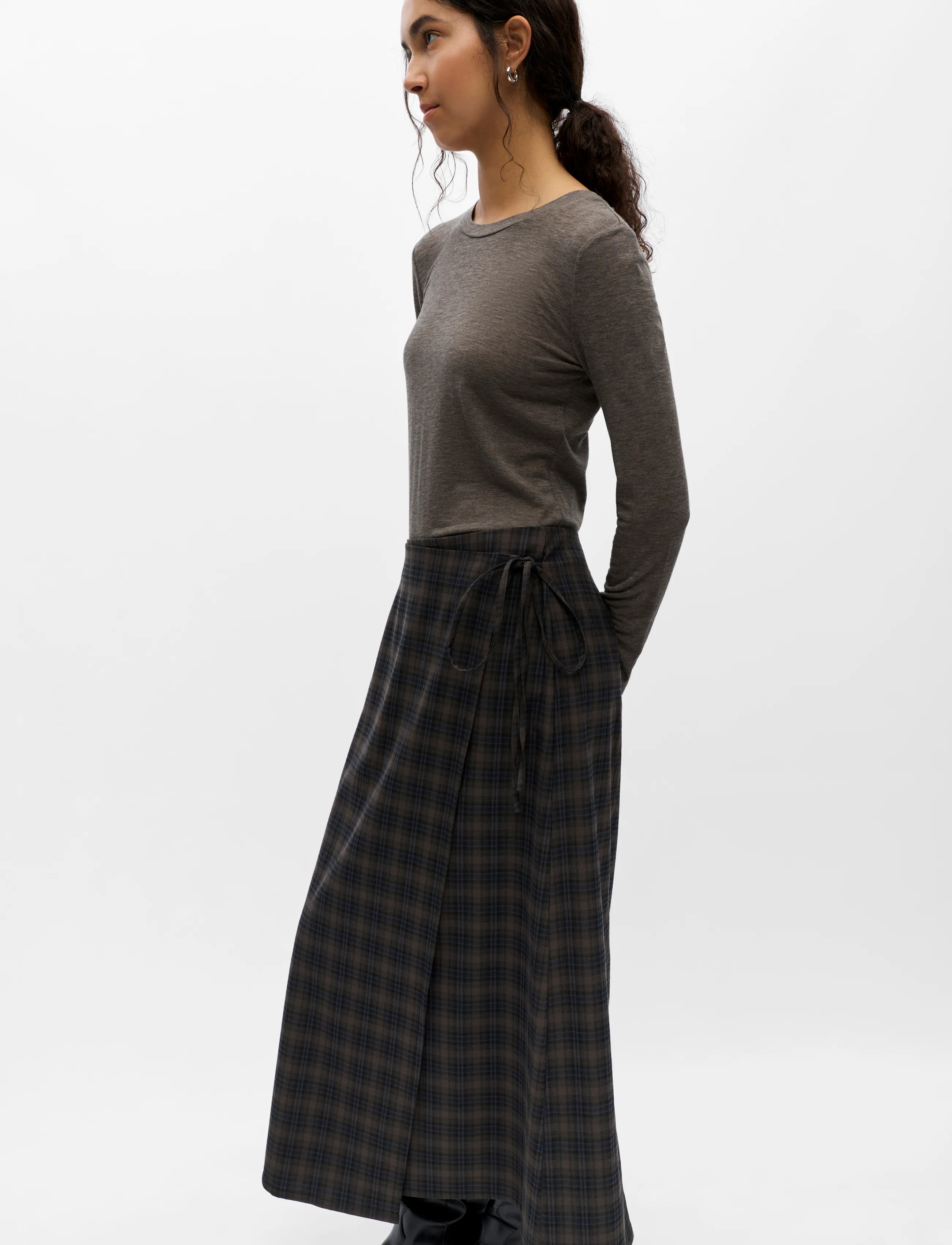Object - OBJSOLEY REESE RE MIDI WRAP SKIRT 146 - slå-om-nederdele - carafe - 3